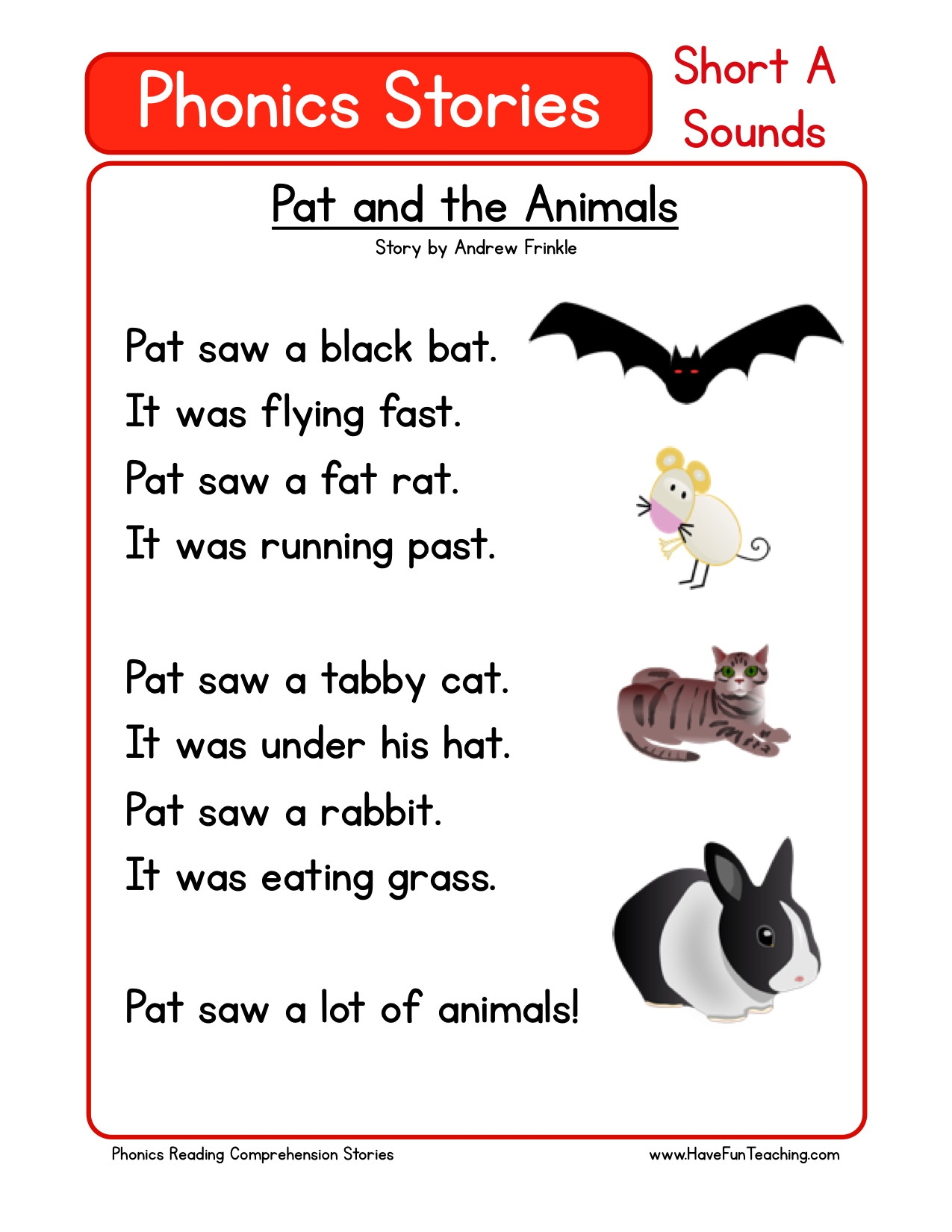 Reading Comprehension Printable Worksheets On Pets