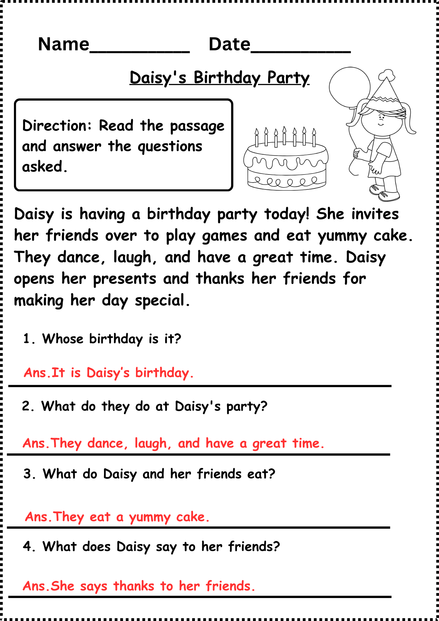 Reading Comprehension Worksheets Games