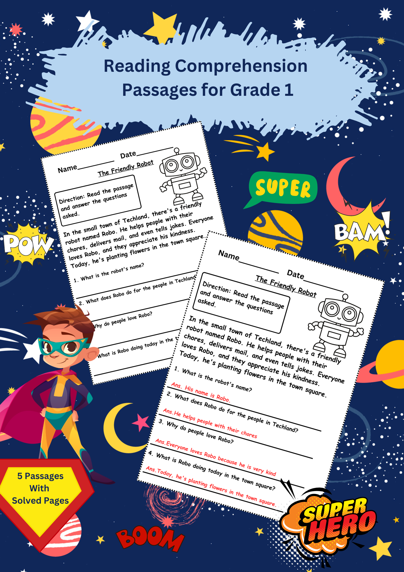 Reading Comprehension Passage Worksheets