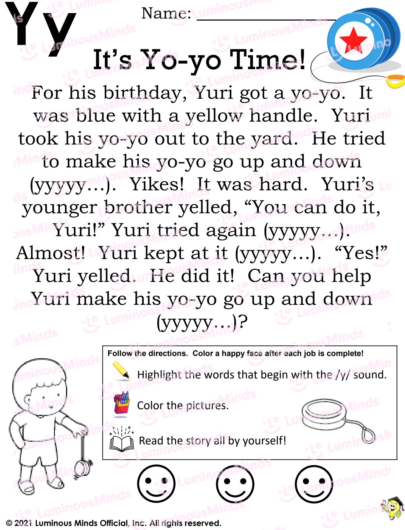 Reading Comprehension Worksheets It s Yo yo Time 