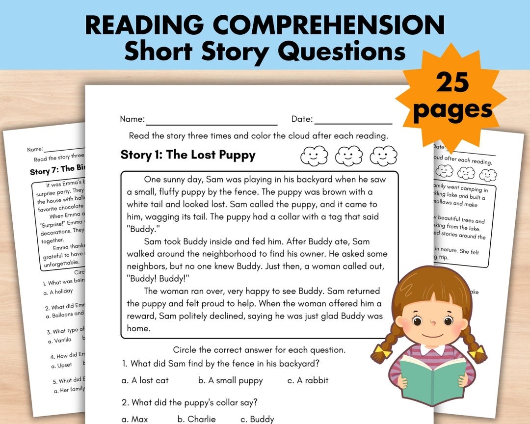 Reading Comprehension Short Answer Questions Worksheets