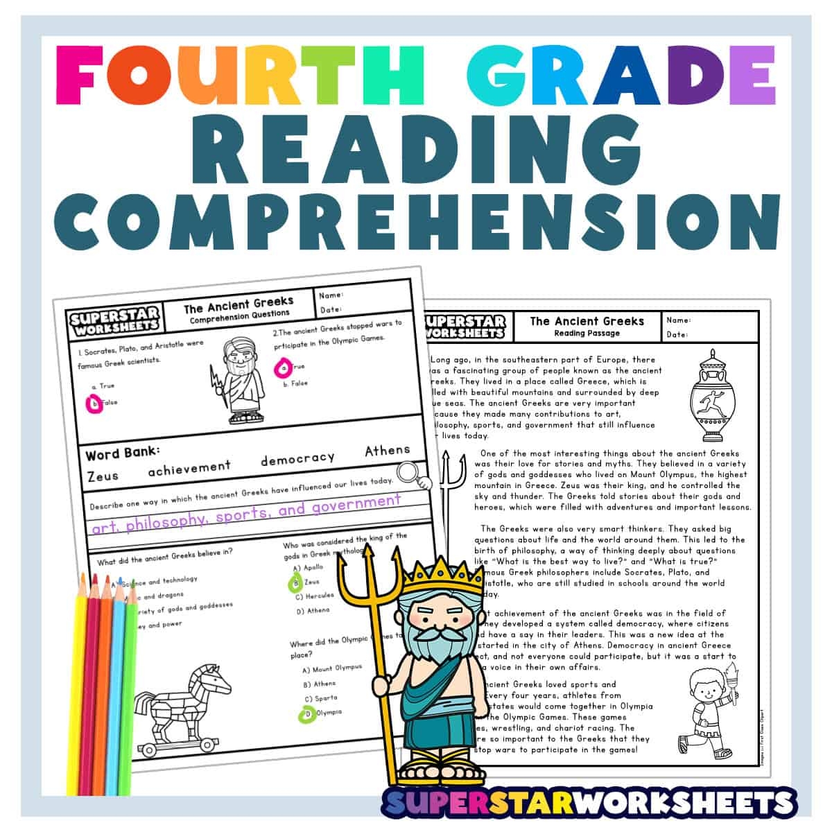 Superstar Worksheets Kindergarten Reading Comprehension
