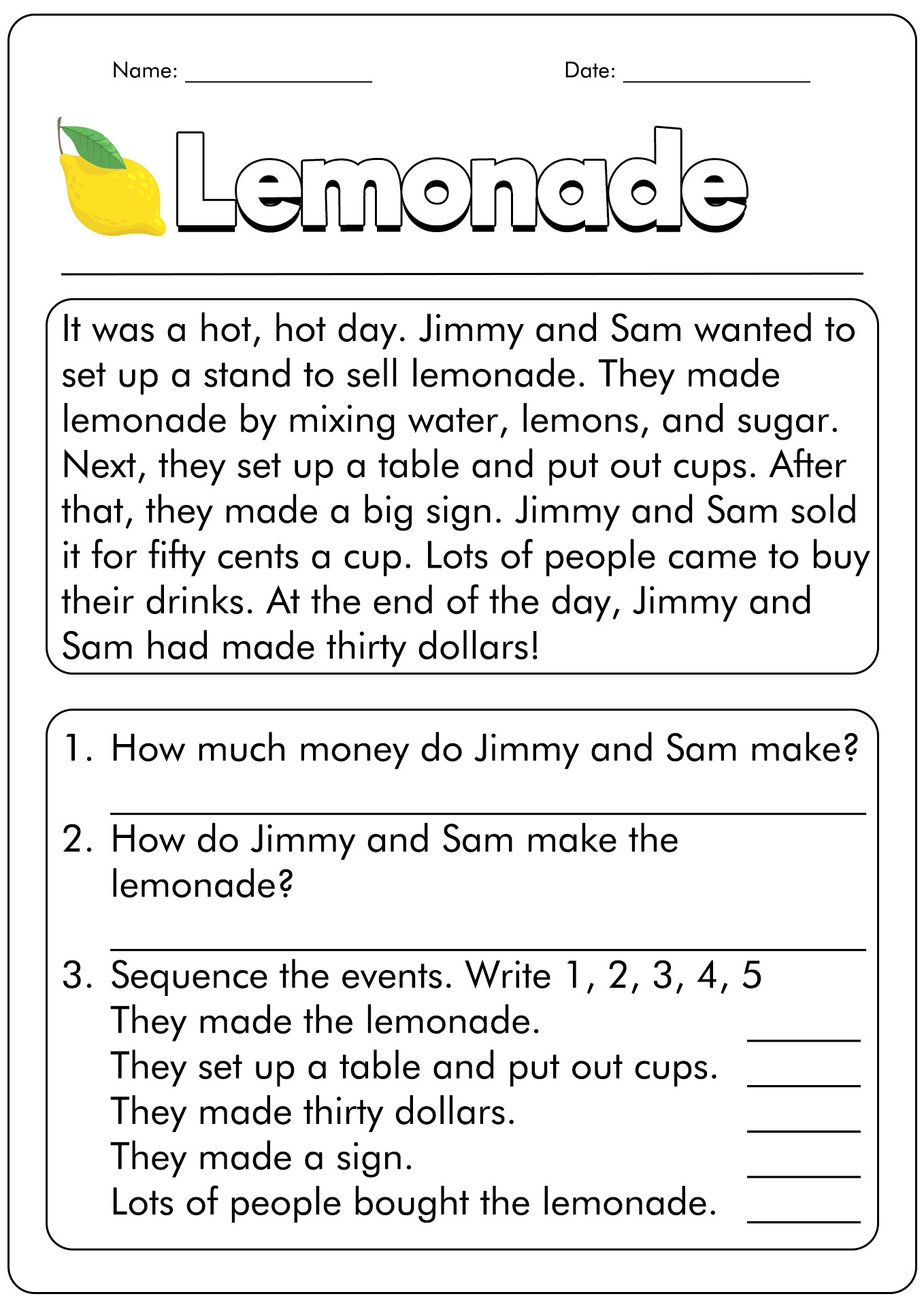 Reading Comprehension Worksheets Tenth Grade Reading 