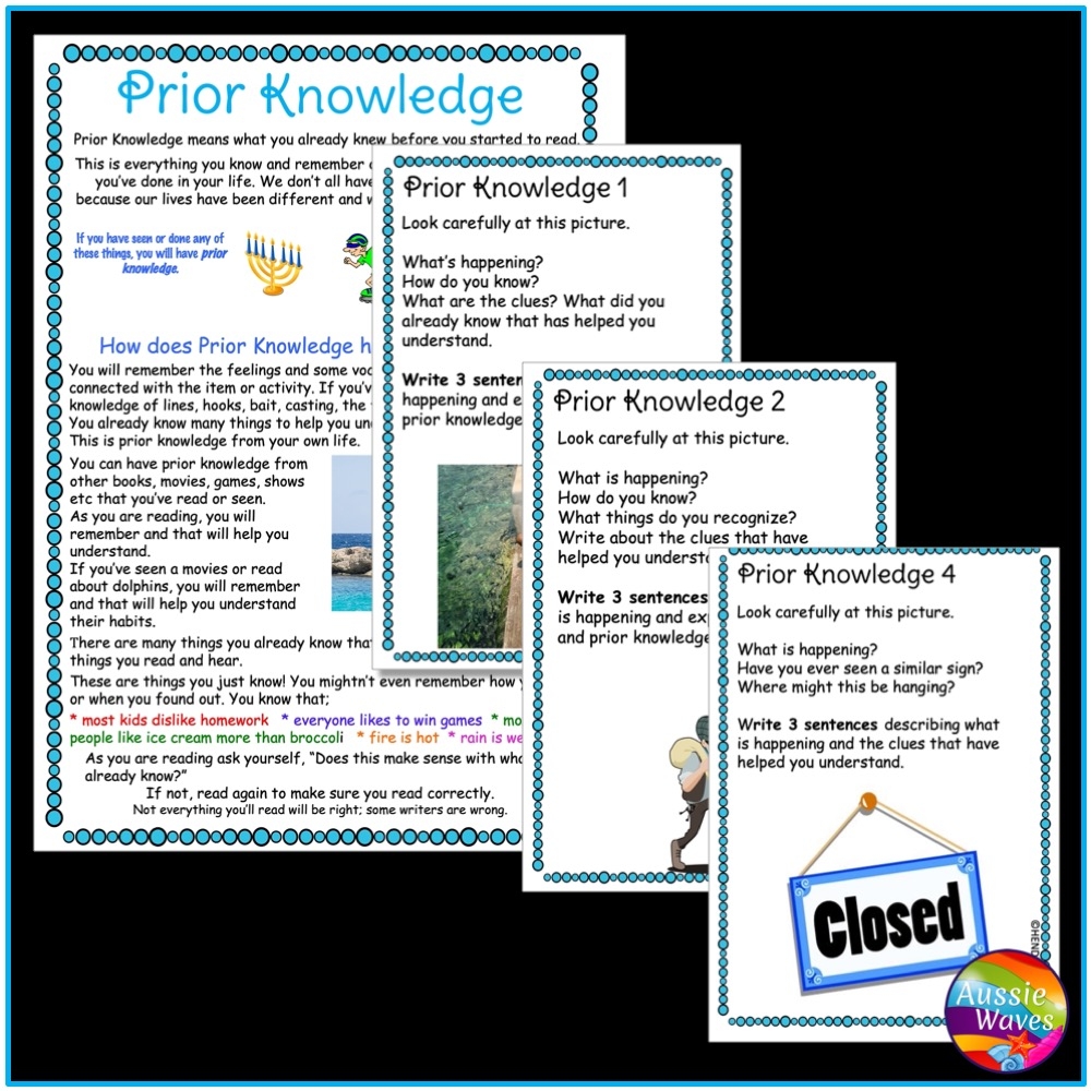 READING STRATEGIES TASKS FOR INFERENCING And PRIOR KNOWLEDGE Australian Teachers Marketplace