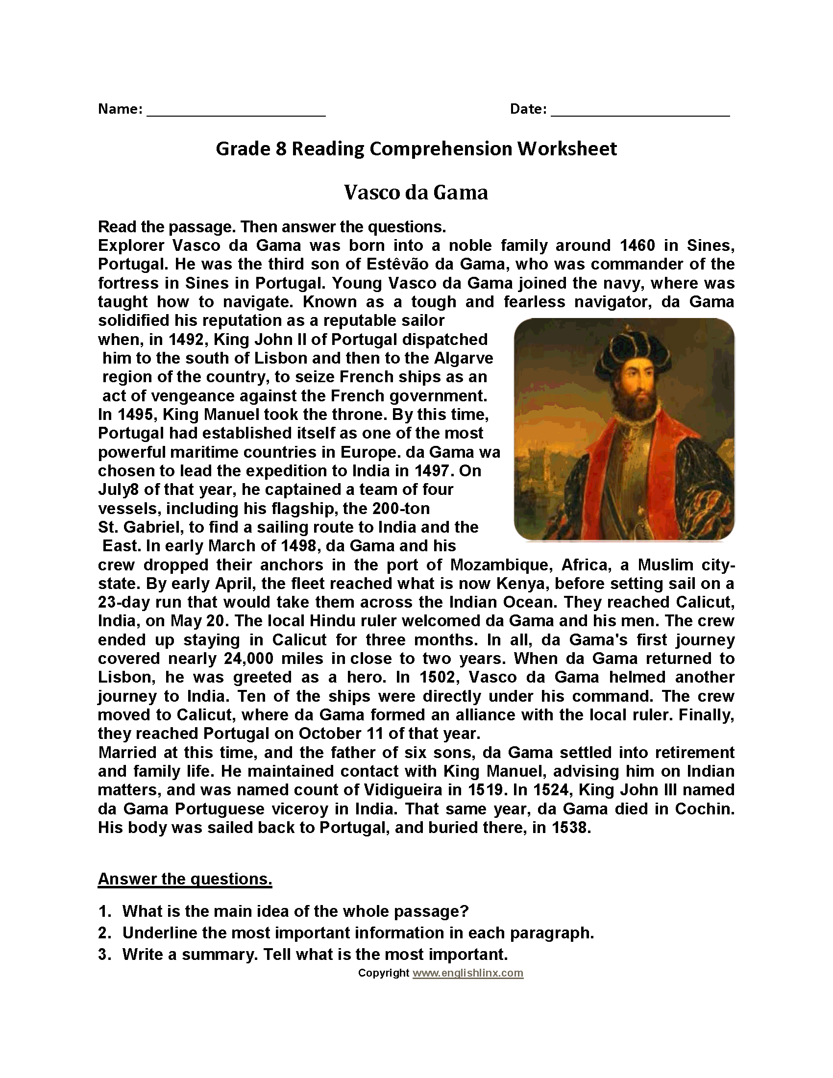 Reading Worksheets Eighth Grade Reading Worksheets Worksheets 
