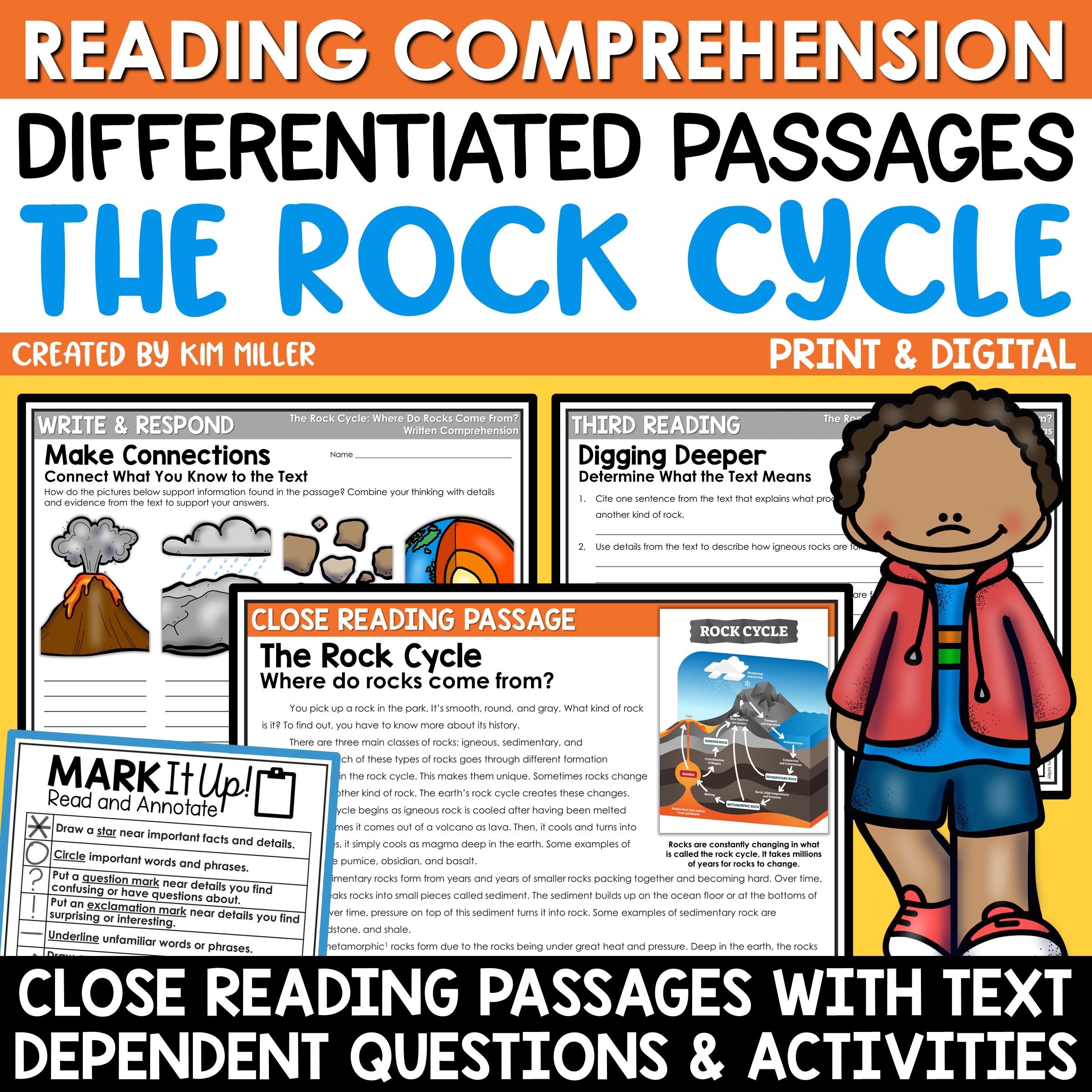 Rock Cycle Activities Reading Comprehension Passages U0026 Questions Close Reading A Love Of Teaching Kim Miller