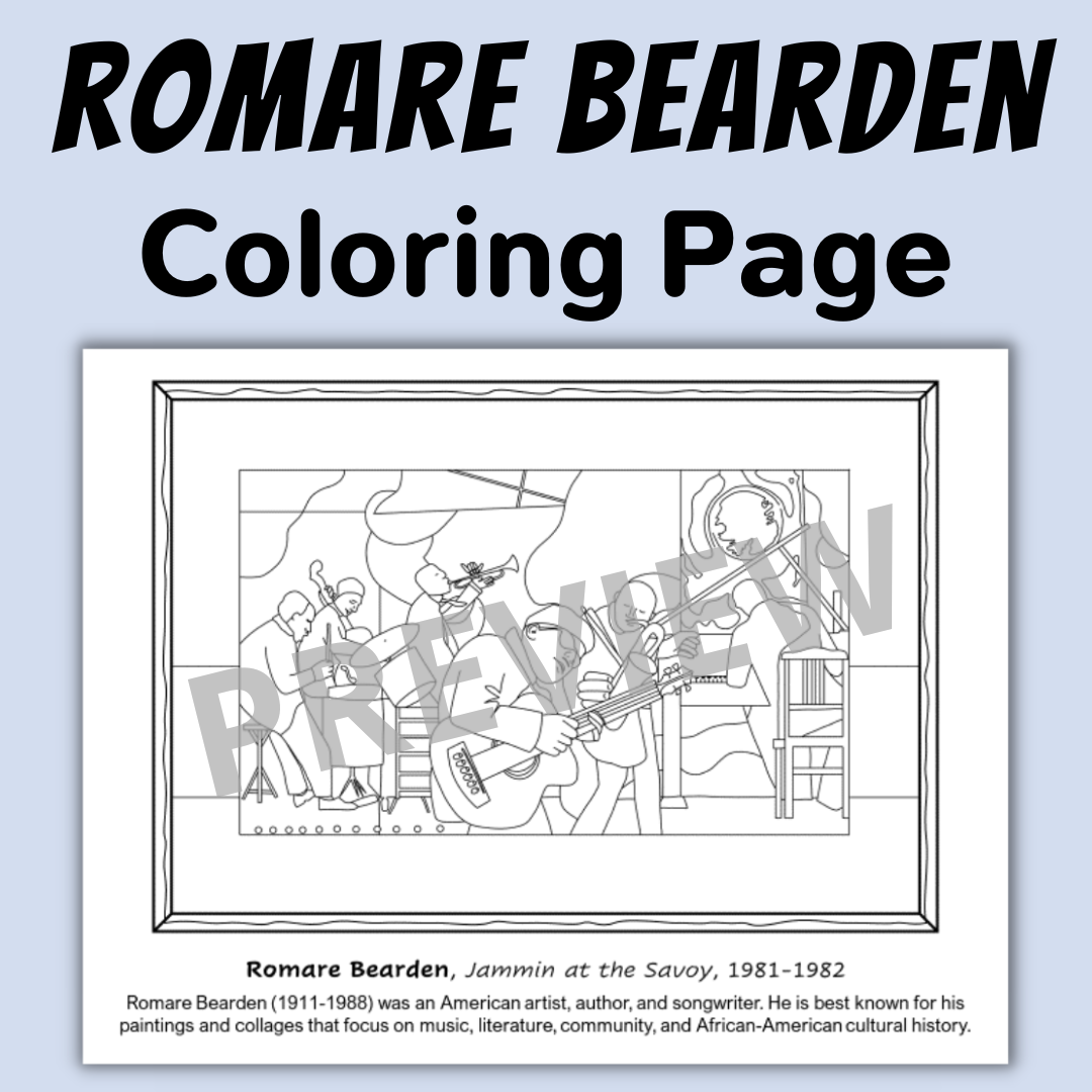 Romare Bearden Coloring Sheet Famous Artwork Coloring Page