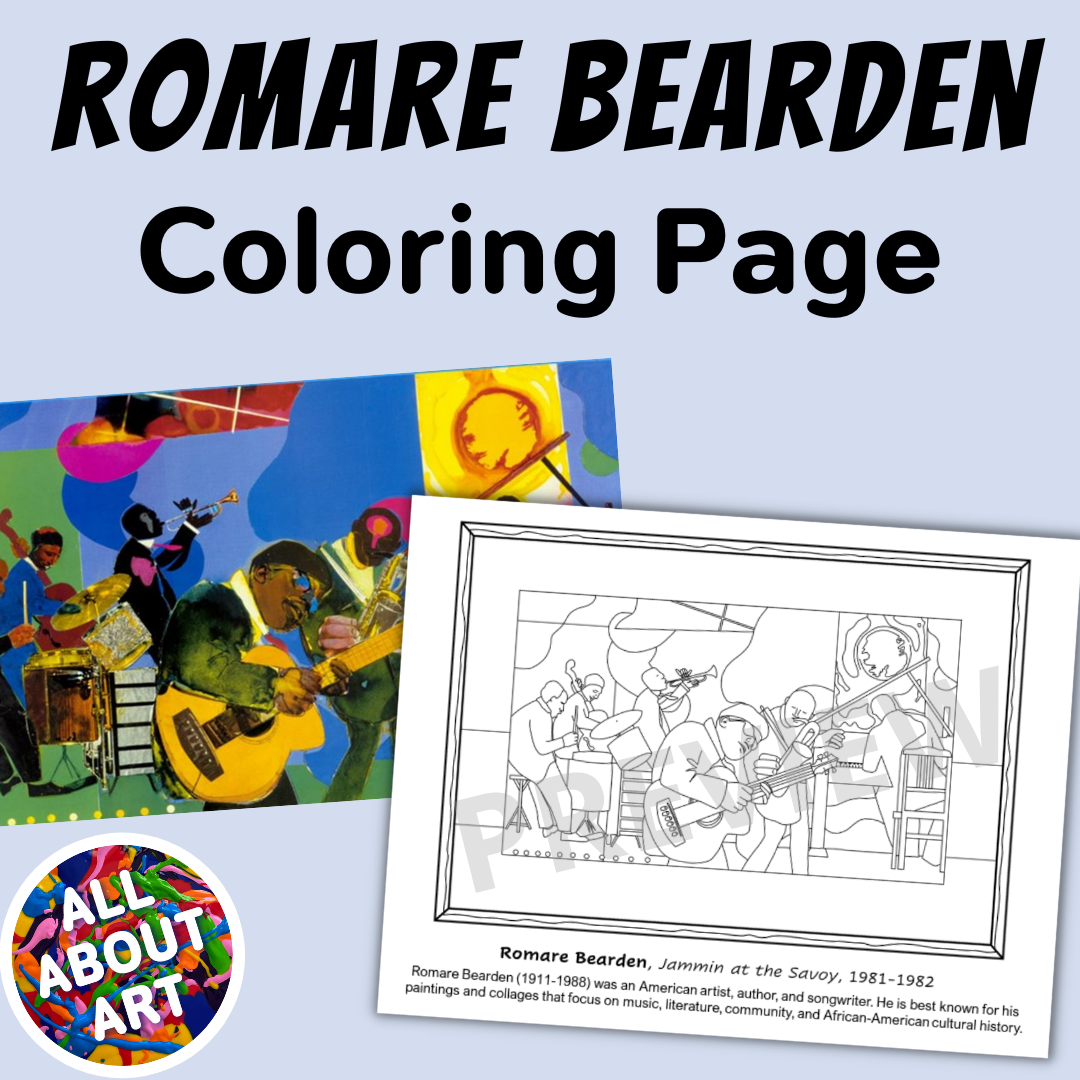 Romare Bearden Coloring Sheet Famous Artwork Coloring Page 