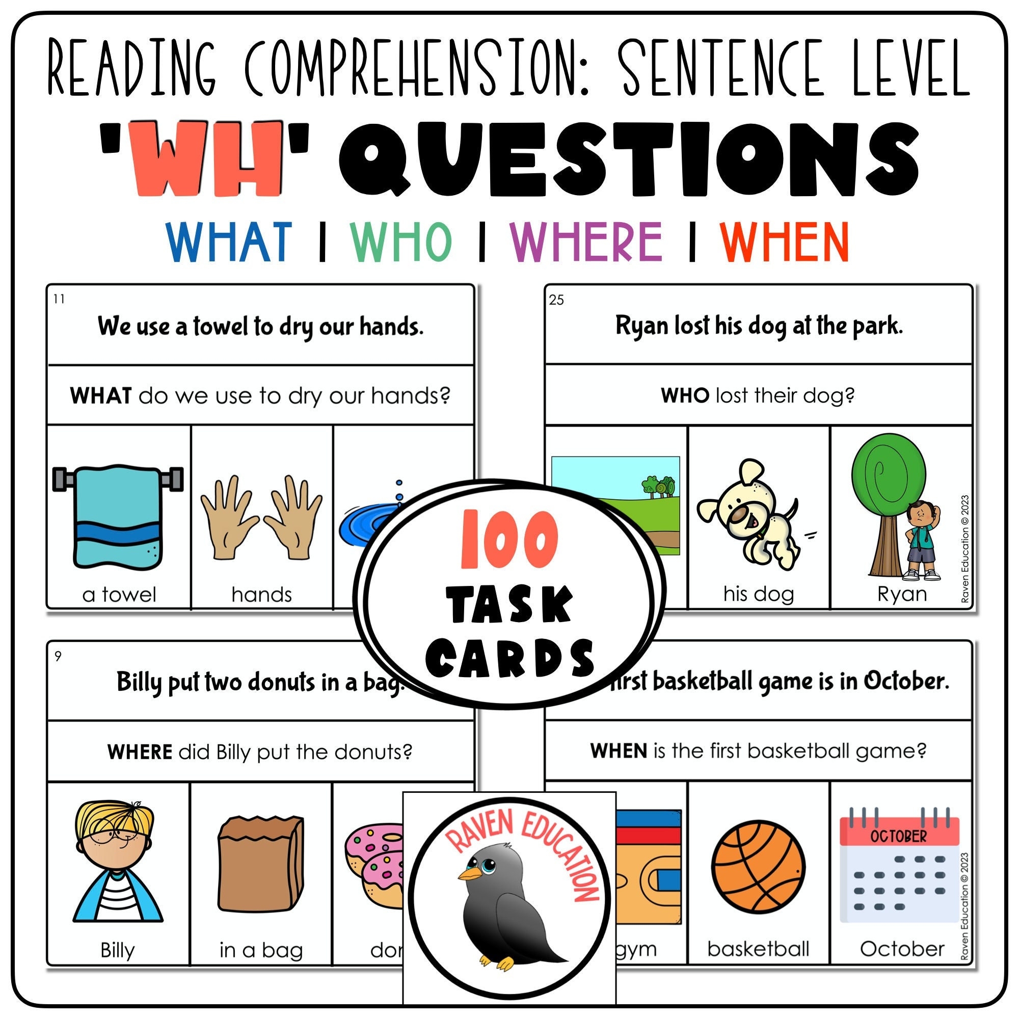 Sentence Level Reading Comprehension Wh questions What Who Worksheets Library