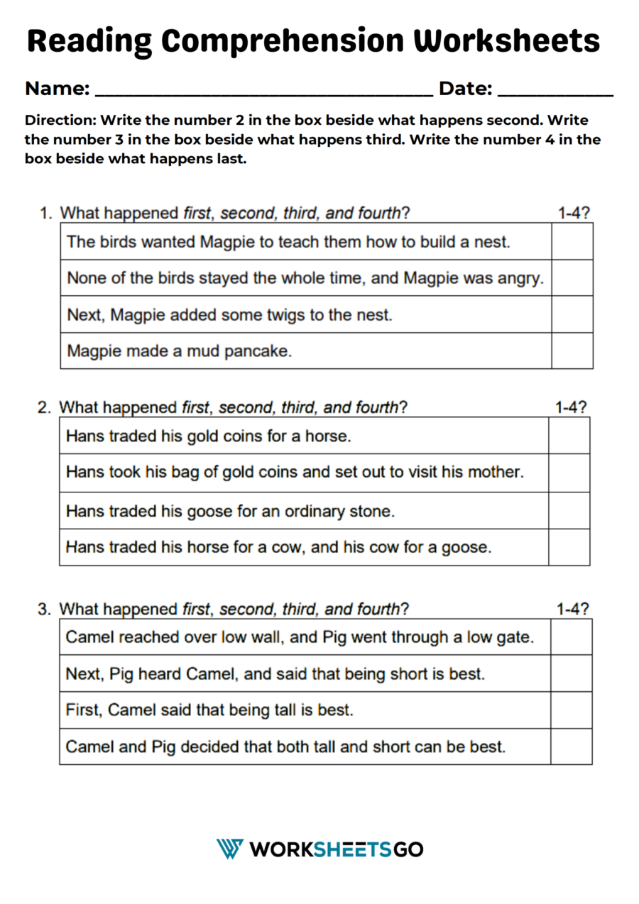 Reading Comprehension Worksheets Reddit