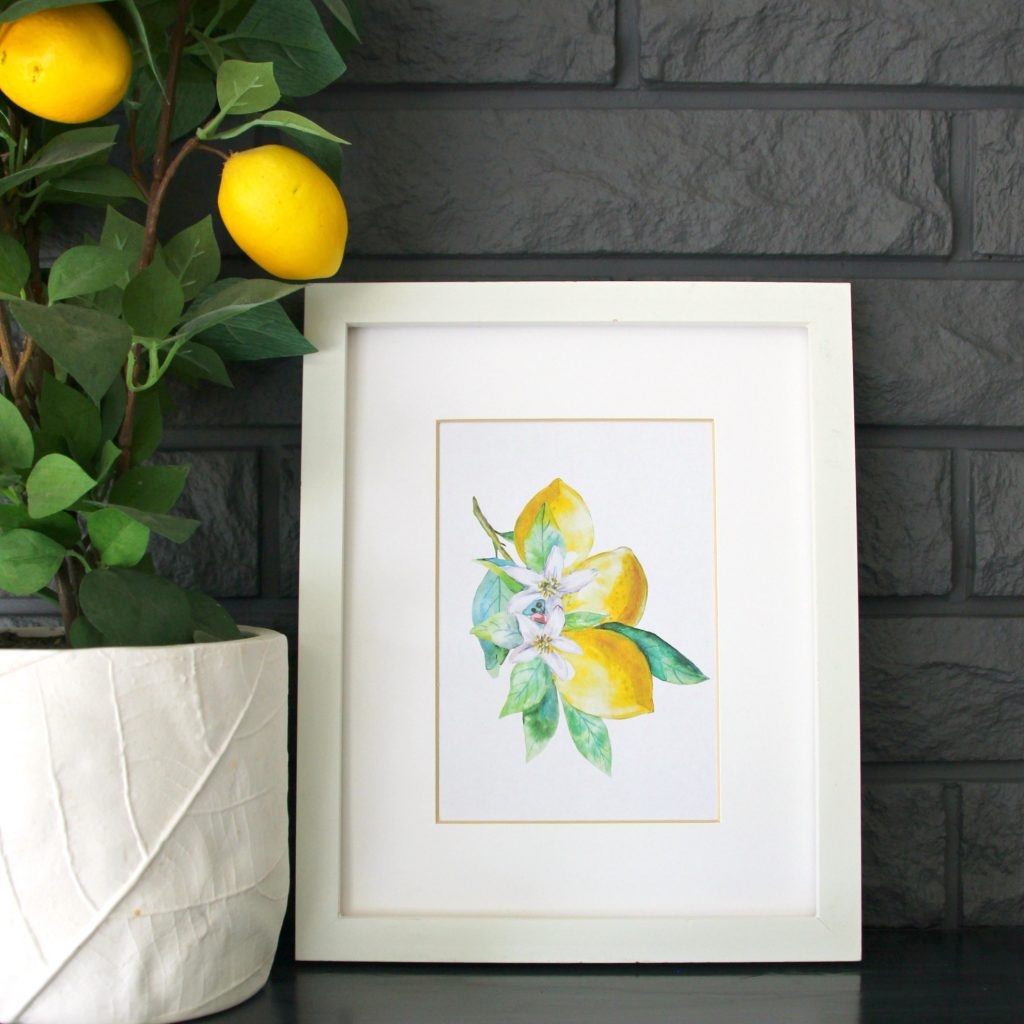 Series Of 3 Free Printable Watercolour Lemon Art Prints The Happy Housie