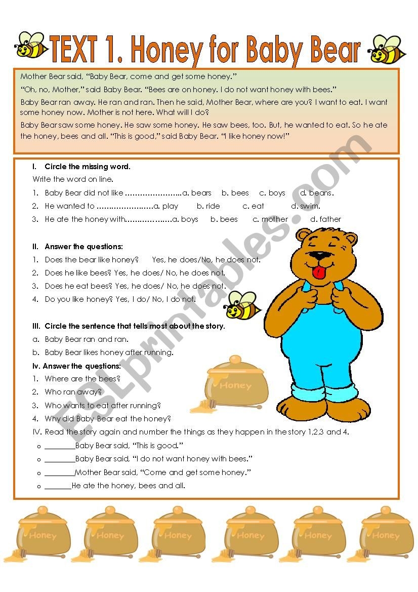Reading Short Stories Comprehension Worksheets