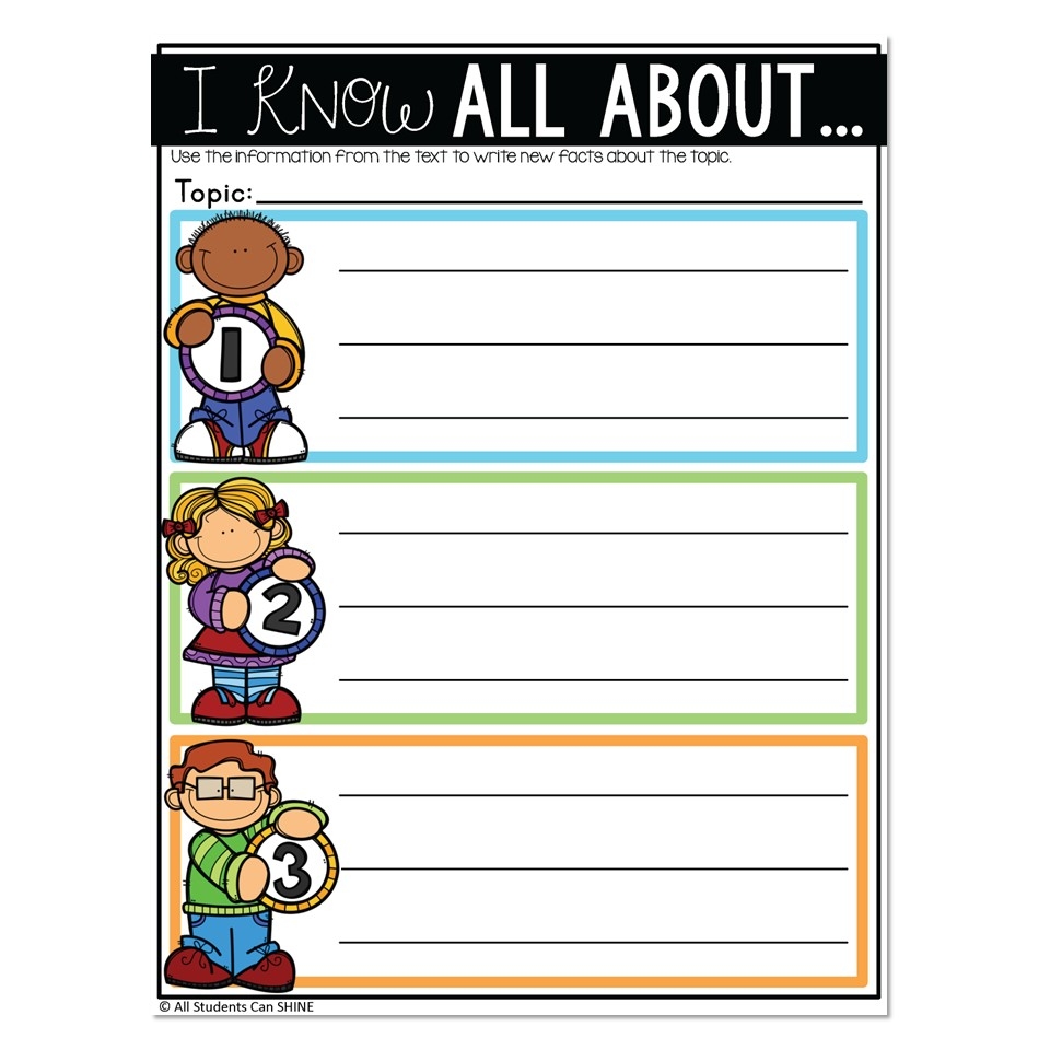 Small Group Reading Activities Reading Comprehension I Know All About Lucky Little Learners