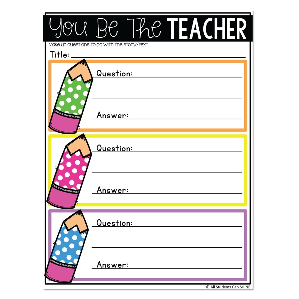 Small Group Reading Activities Reading Comprehension You Be The Teacher Lucky Little Learners