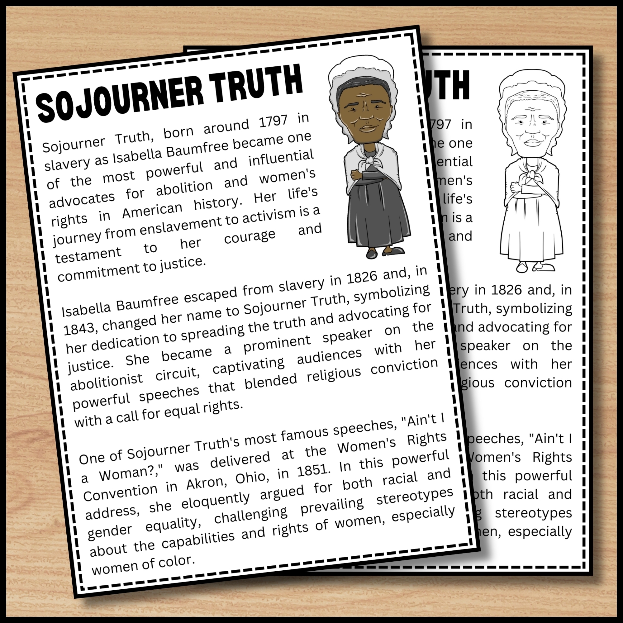 Sojourner Truth Reading Comprehension Passage U0026 Questions Black 