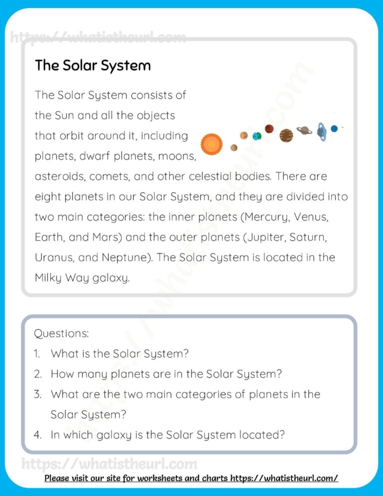 Solar System Reading Comprehension