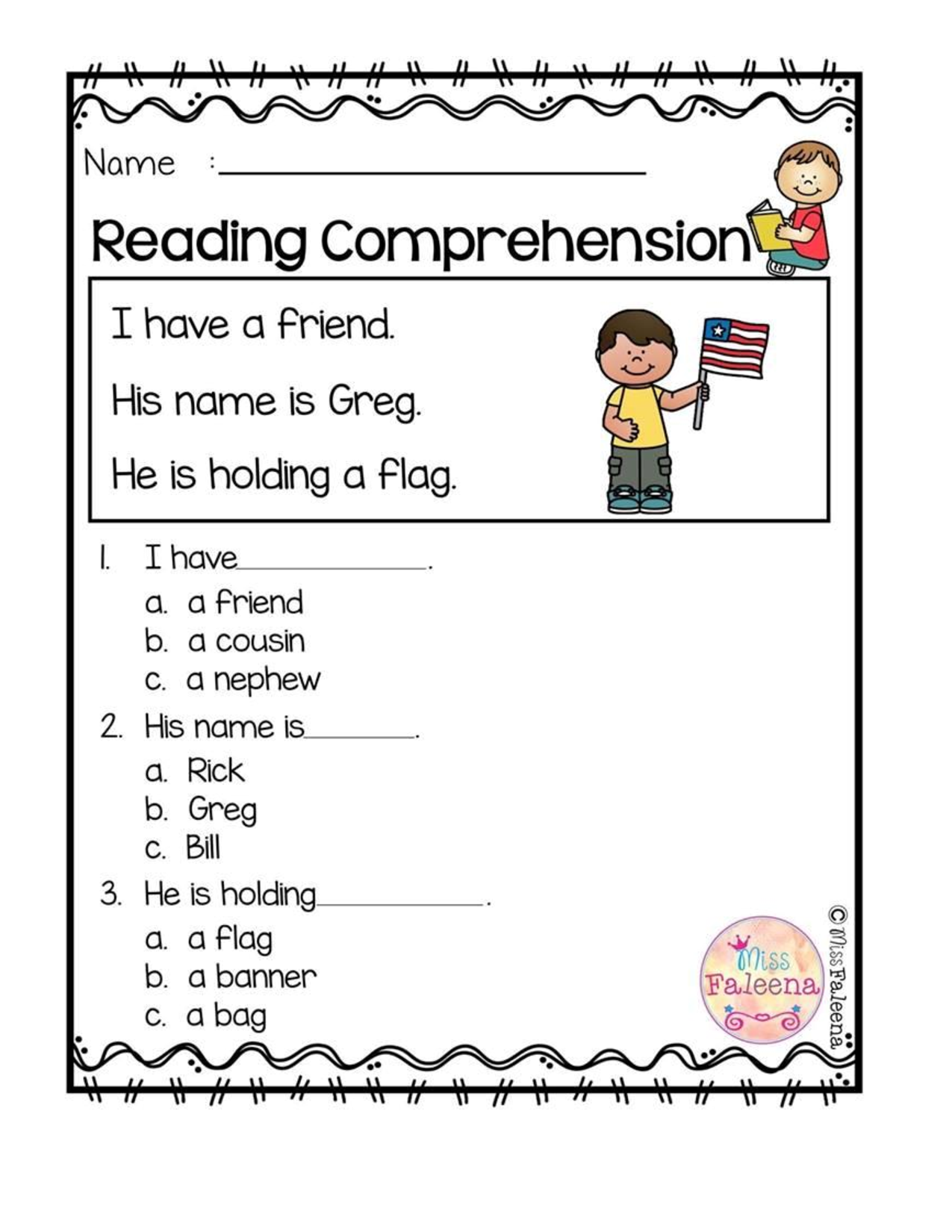 Reading Comprehension Worksheets Year 2