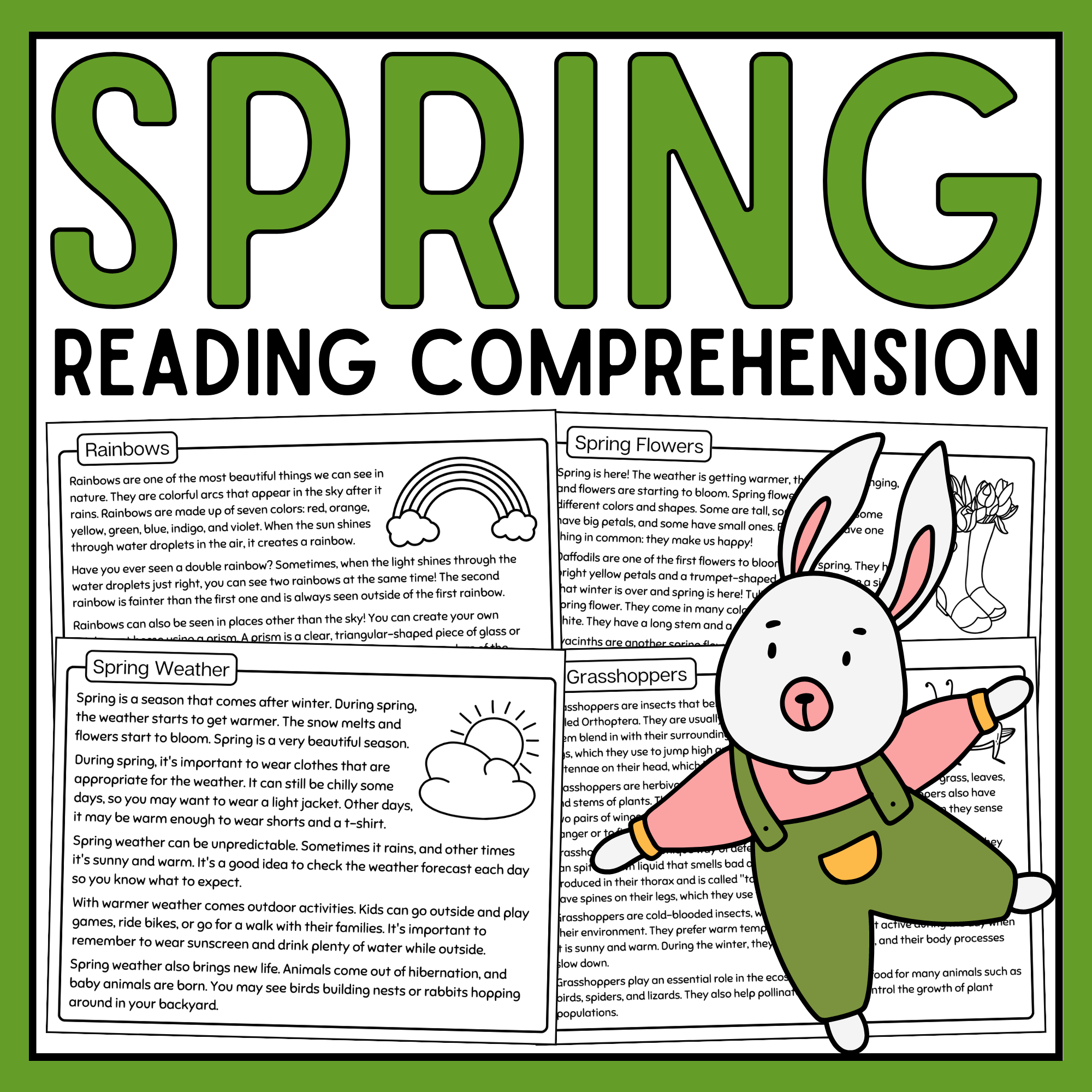 Spring Reading Comprehension Passages Spring Reading Passages Made By Teachers