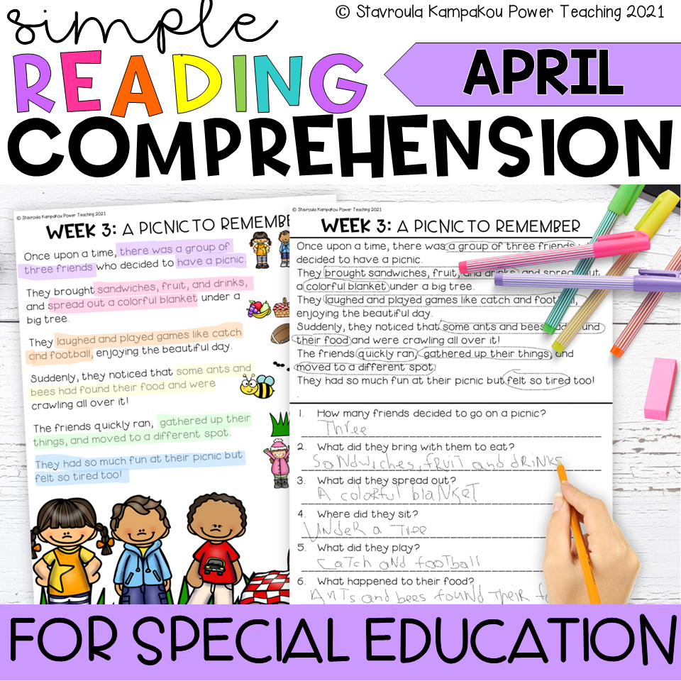 Reading Comprehension Worksheets For Nonverbal Students