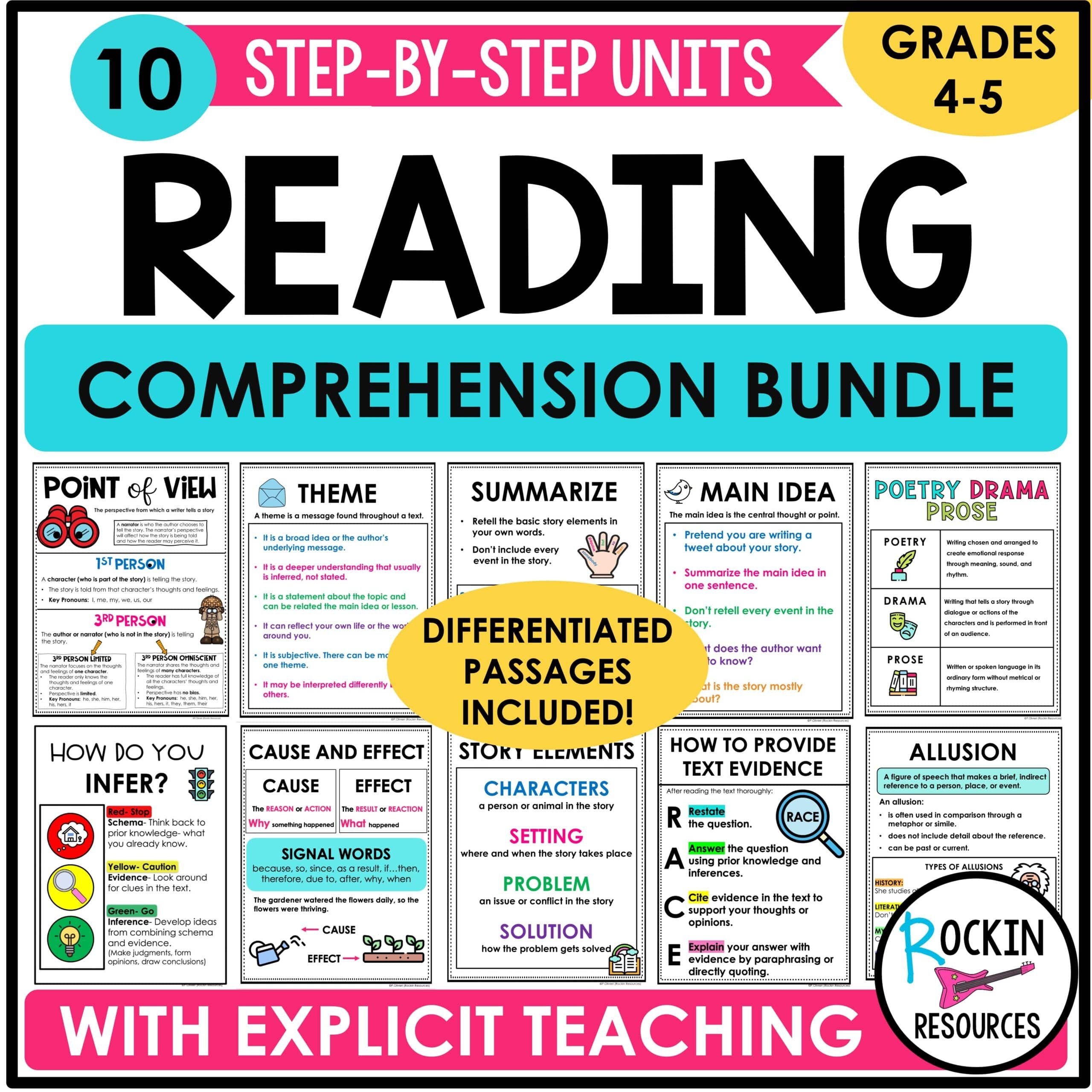 Step by Step Reading Skills For Reading Comprehension Bundle 1 Rockin Resources