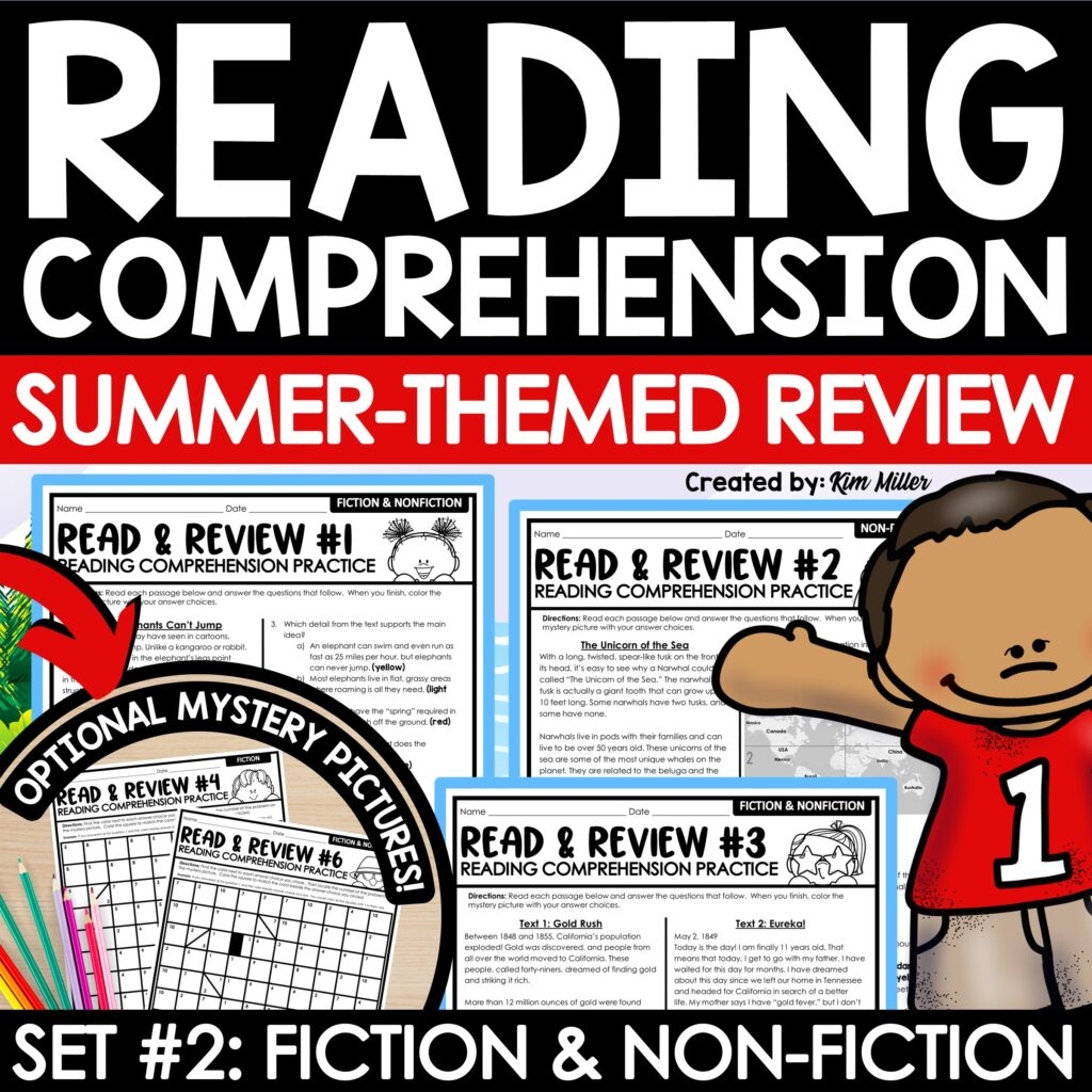 Summer End Of Year Activities Reading Comprehension Passages 3rd 