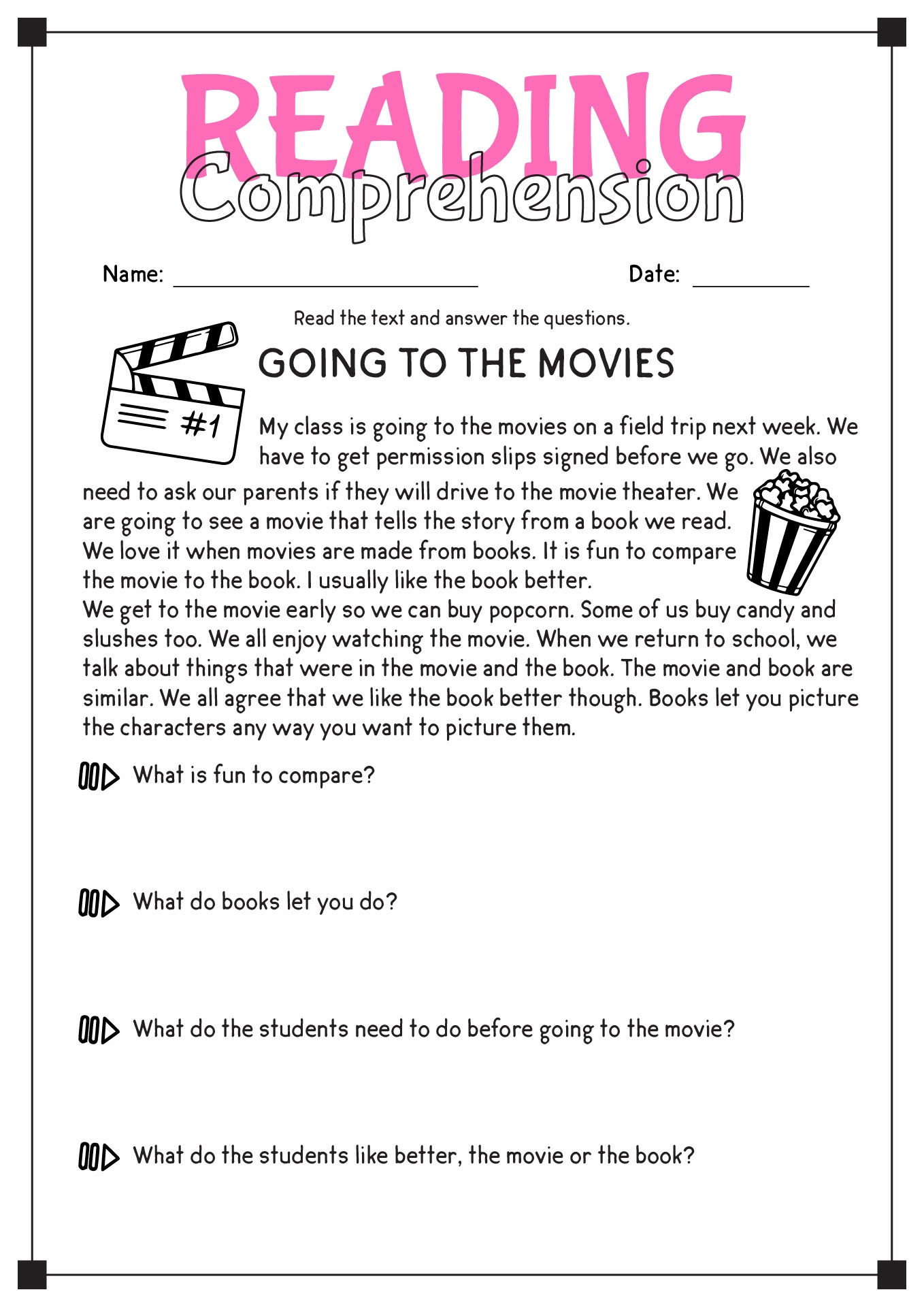 Summer Olympics Reading Comprehension Worksheets Pdf