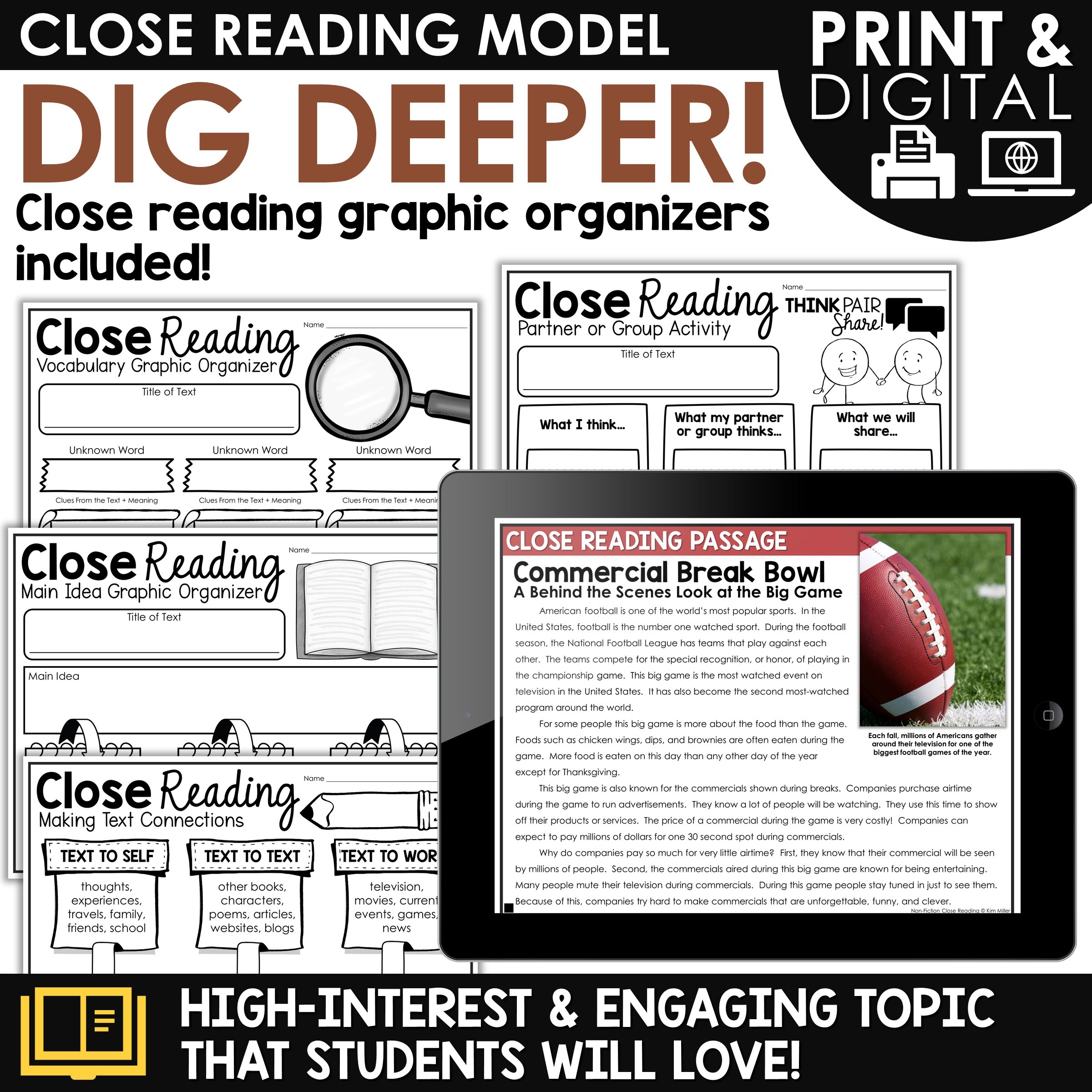 Super Bowl 2024 Football Reading Comprehension Passages Questions Close Reading A Love Of Teaching Kim Miller