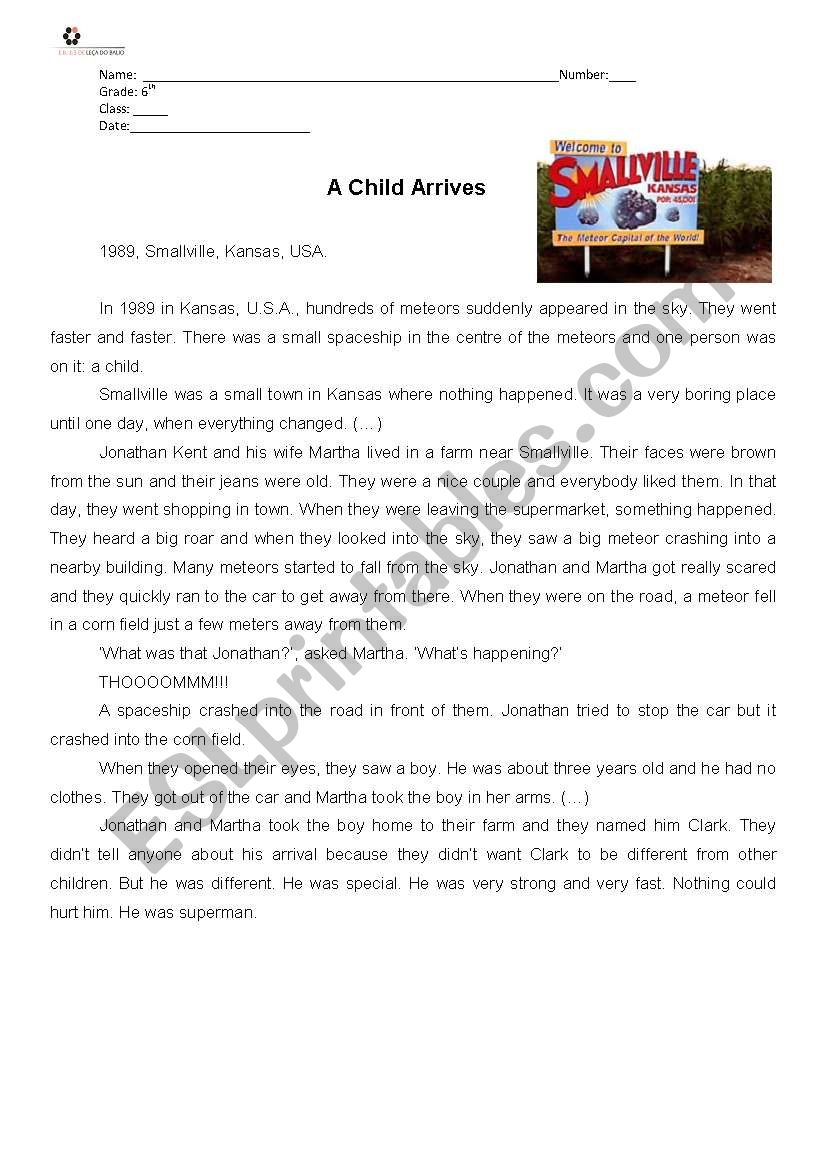 Superman Reading Comprehension ESL Worksheet By Armao