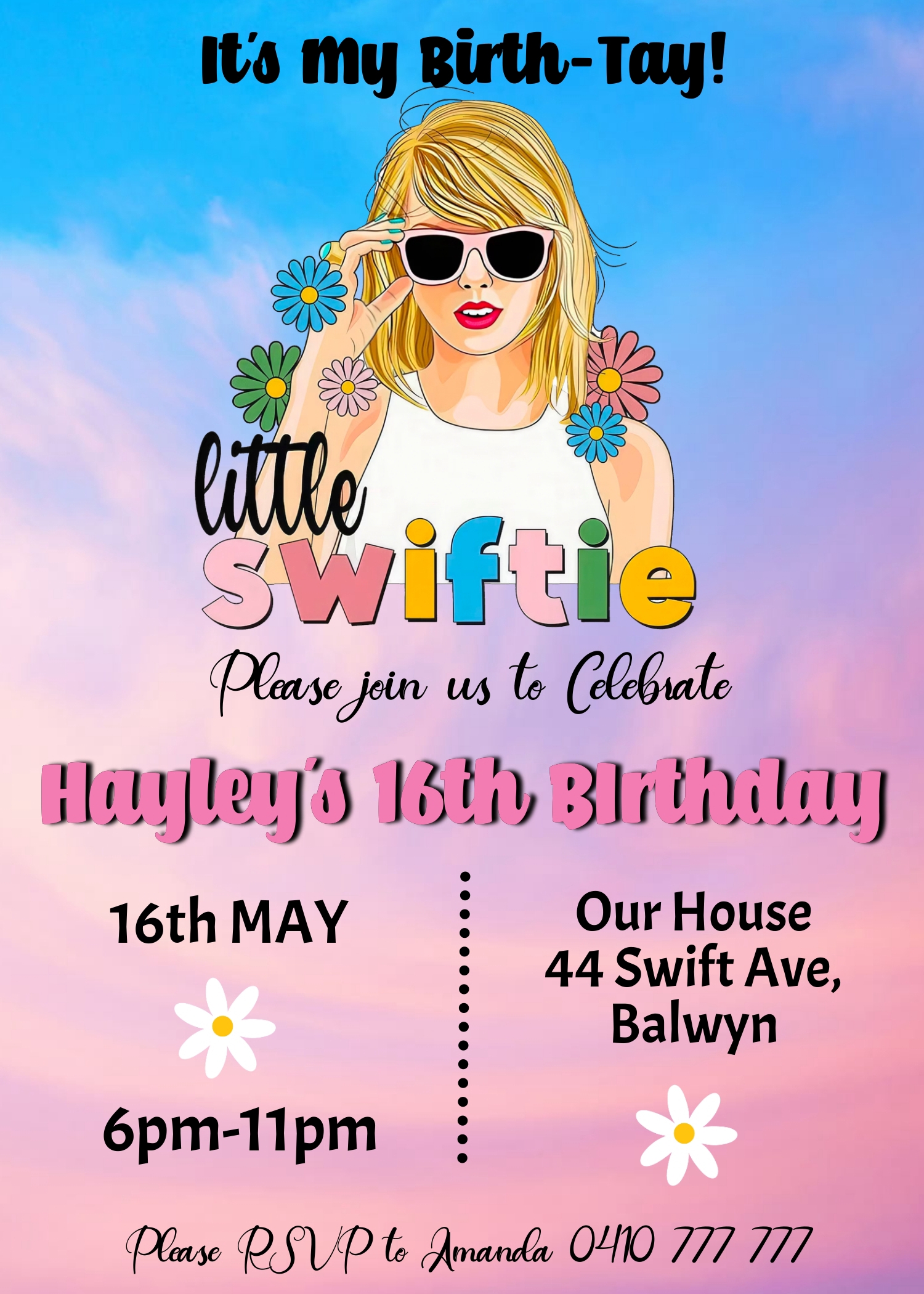 Taylor Swift Birthday Card Free Printable