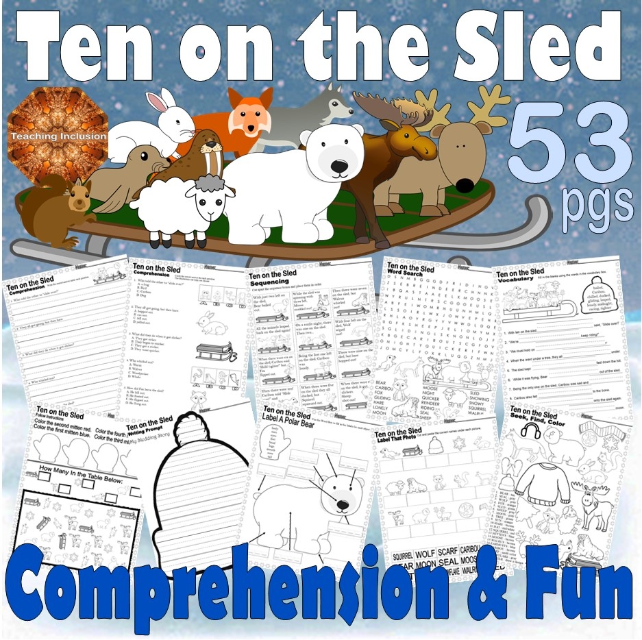 Ten On The Sled Winter Read Aloud Book Companion Reading 