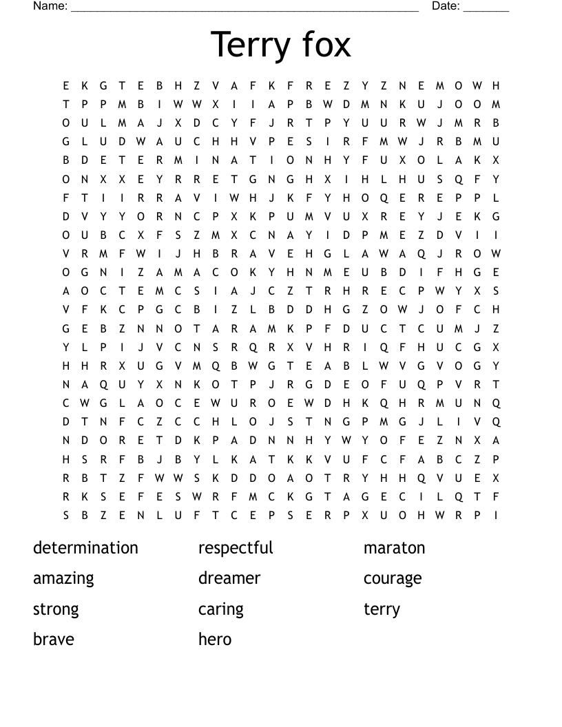Terry Fox Reading Comprehension Worksheets