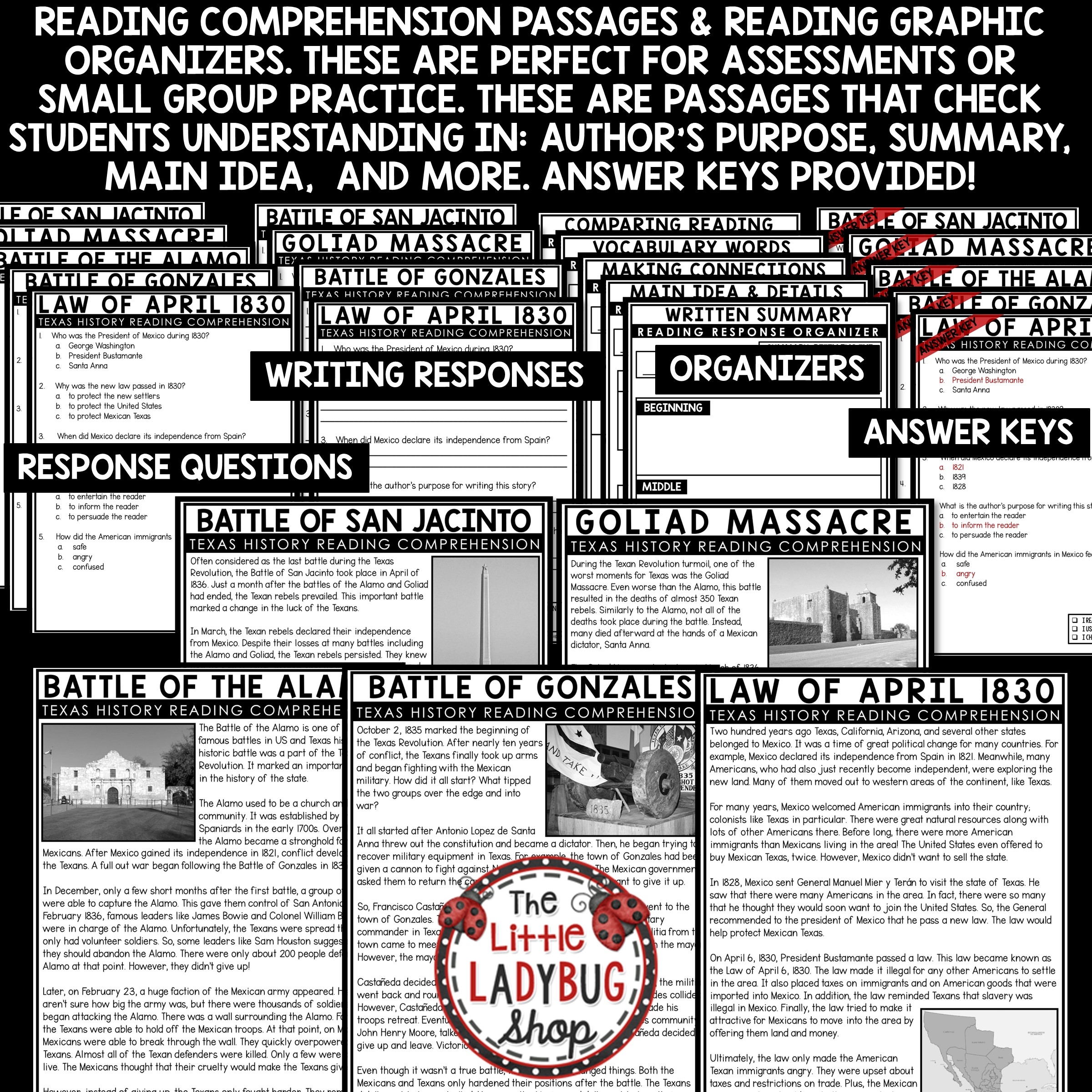 Texas Independence Day Reading Comprehension Worksheets