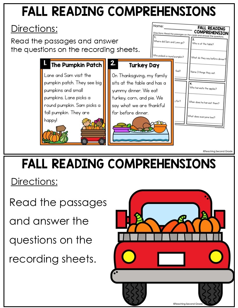 Reading Comprehension Second Grade Worksheets