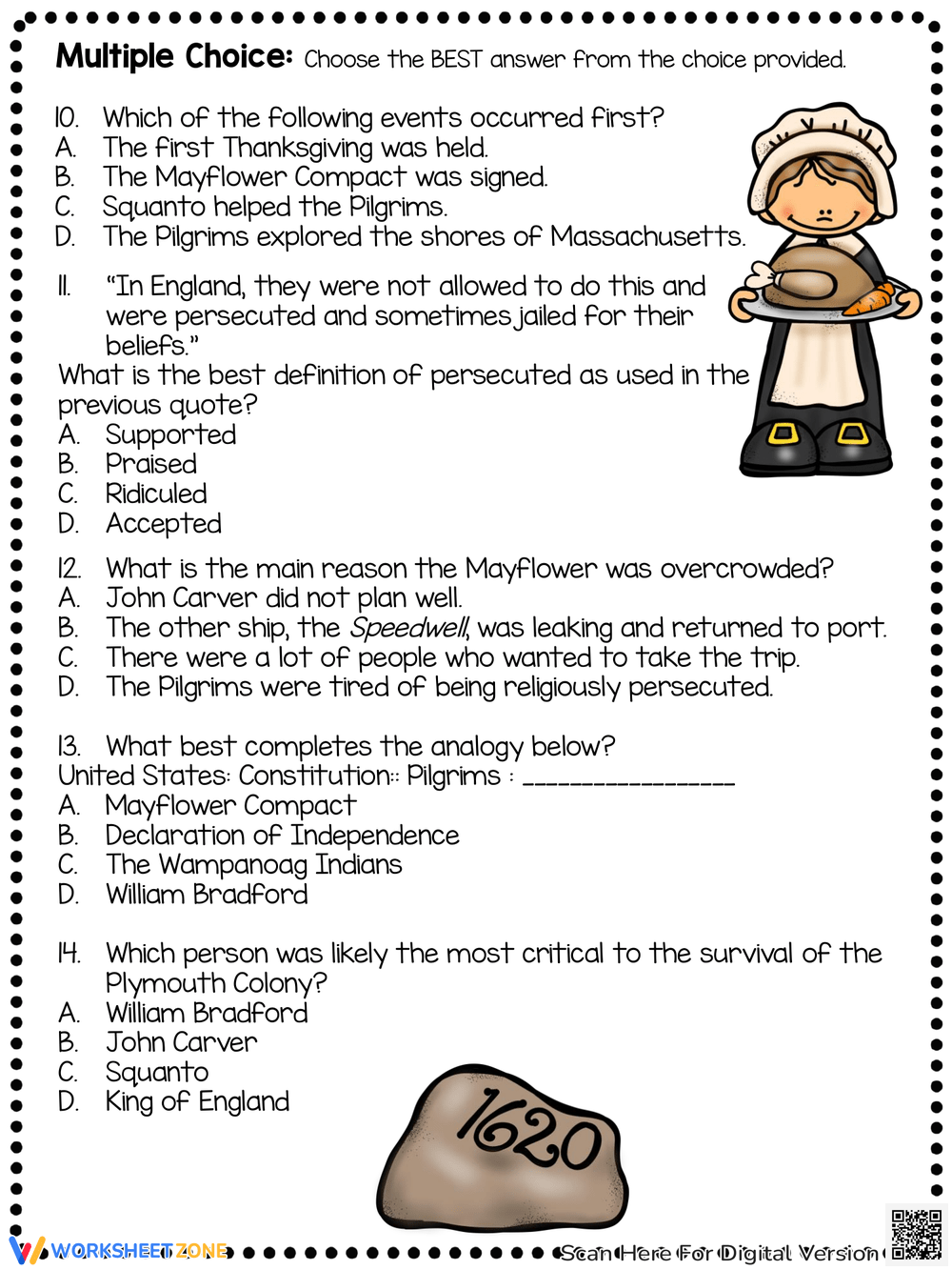 Thanksgiving Reading Comprehension PDF Worksheets 2025