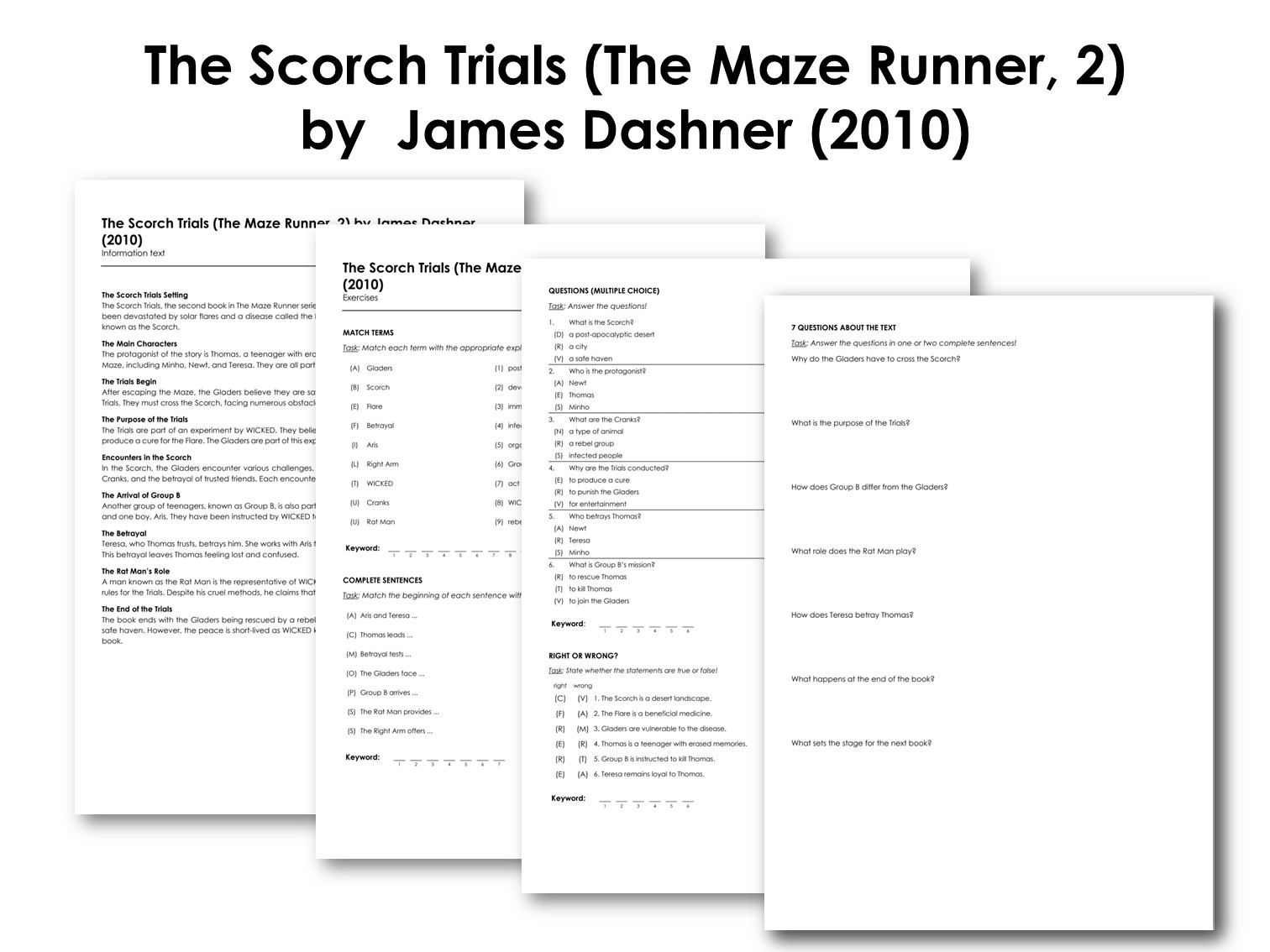 The Scorch Trials The Maze Runner 2 By James Dashner 2010 Made By Teachers