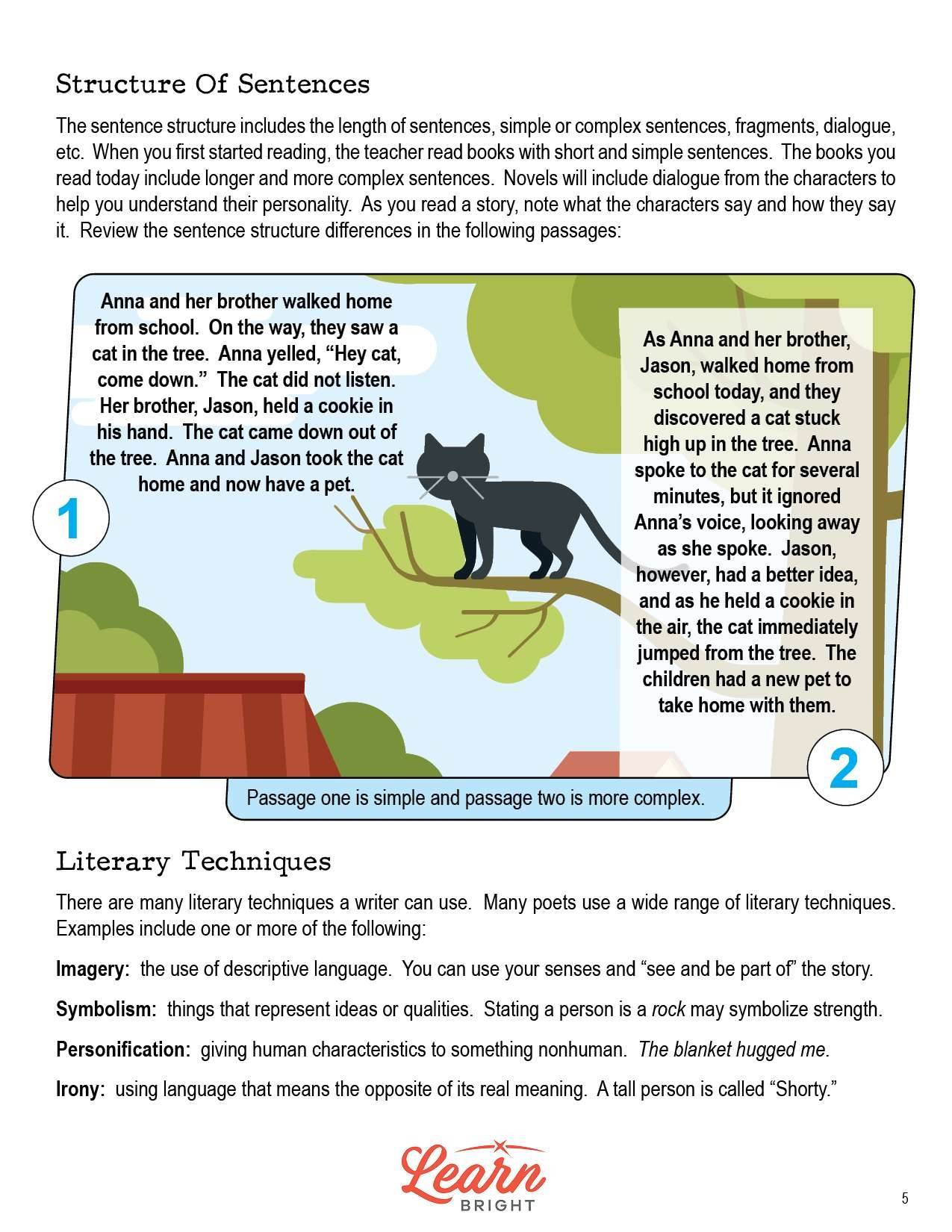 Reading Comprehension Tone Mood Printable Worksheets