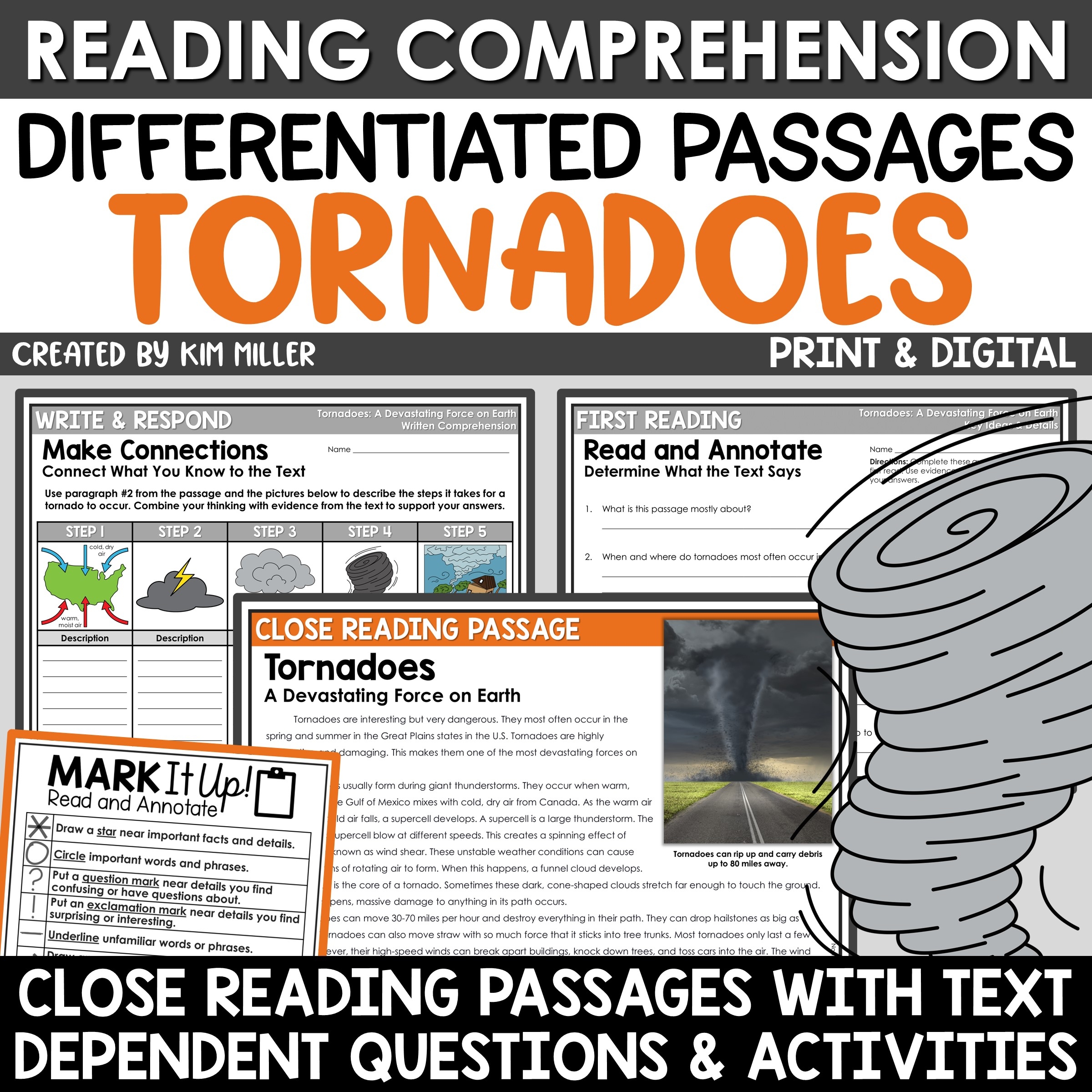 Tornadoes Natural Disasters Differentiated Close Reading 