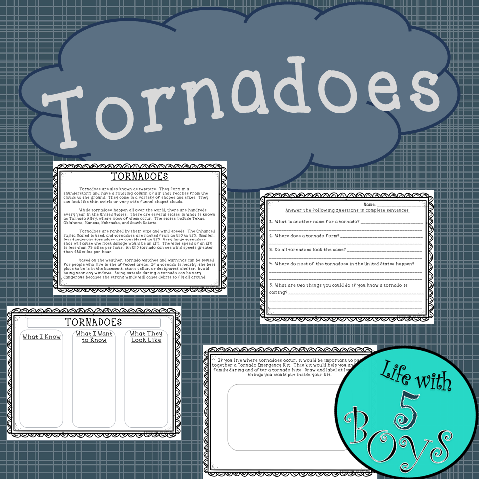 Tornadoes Reading Comprehension Activity Made By Teachers