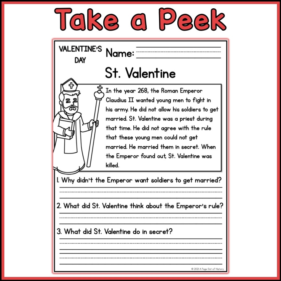 Valentines Day Holidays Reading Comprehension Passages K 2 Made By Teachers