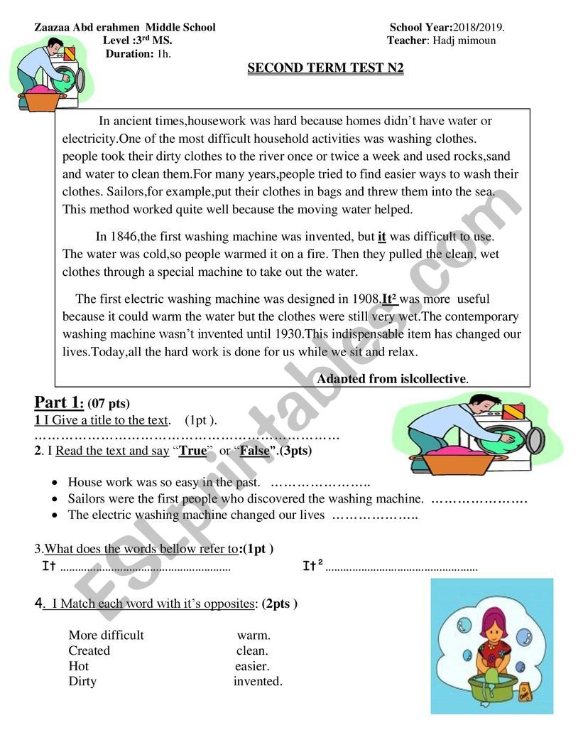 Inventions Reading Comprehension Worksheet