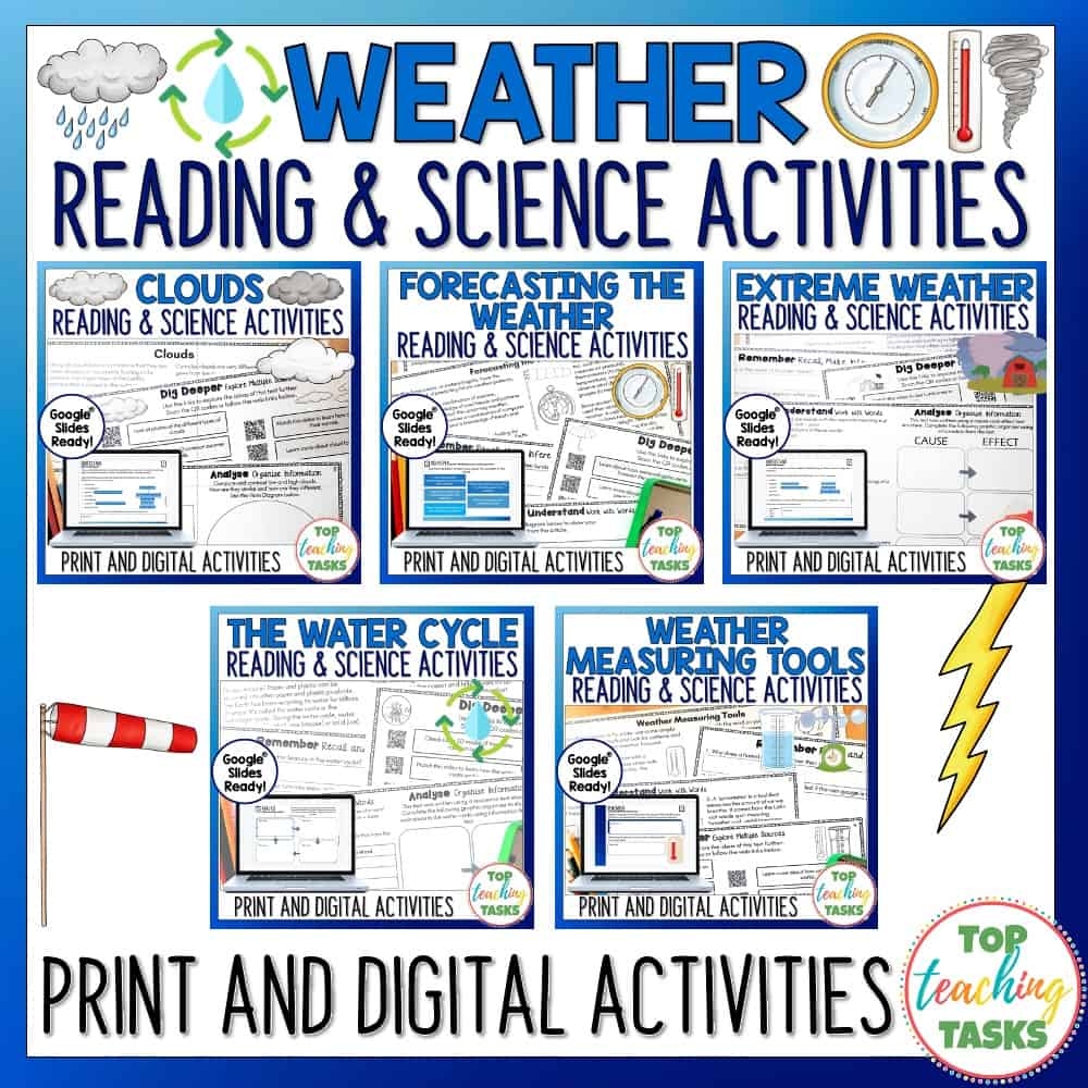 Weather Reading Comprehension And Science Passages With Activities BUNDLE Top Teaching Tasks