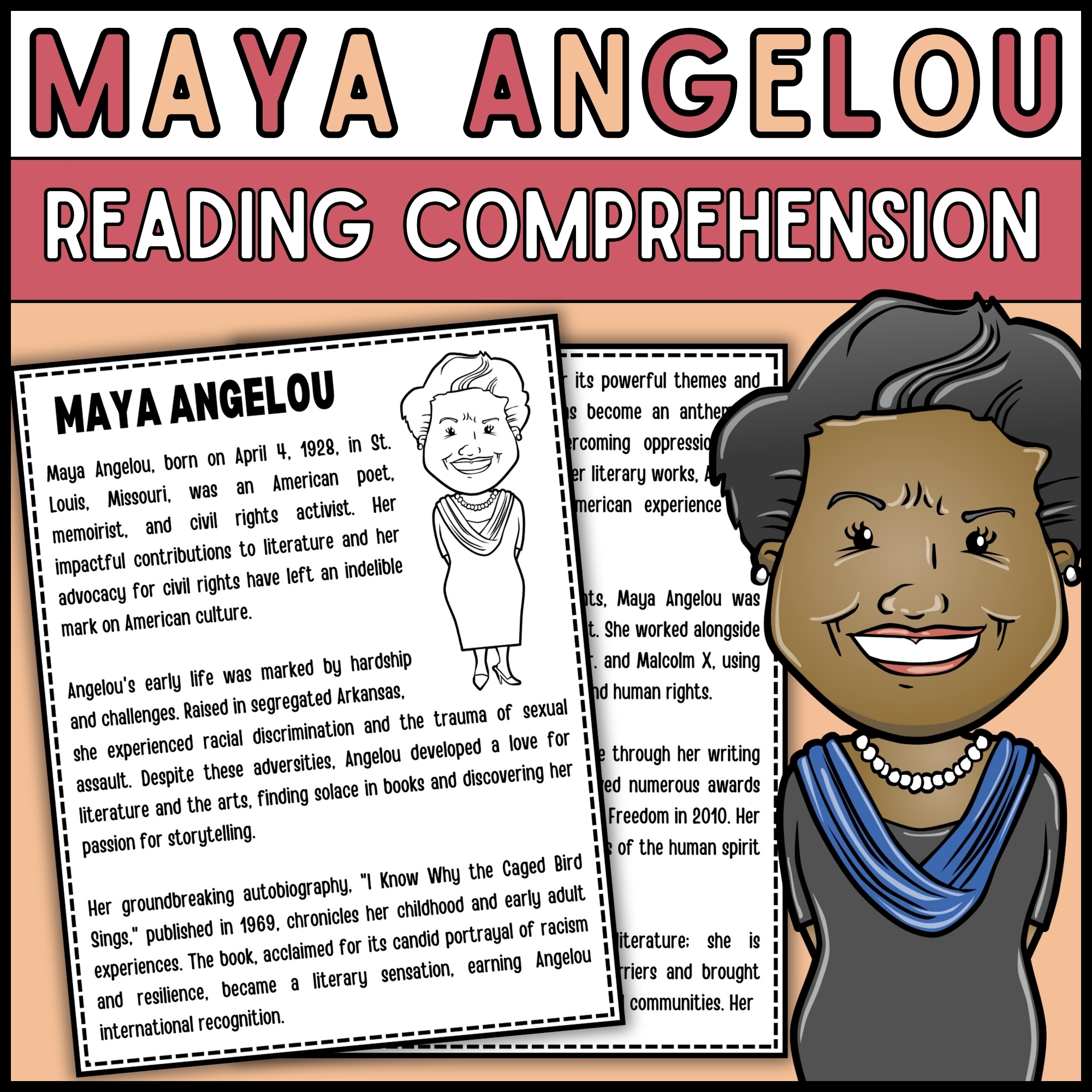 Women s History Month Maya Angelou Reading Comprehension Passage U0026 Questions