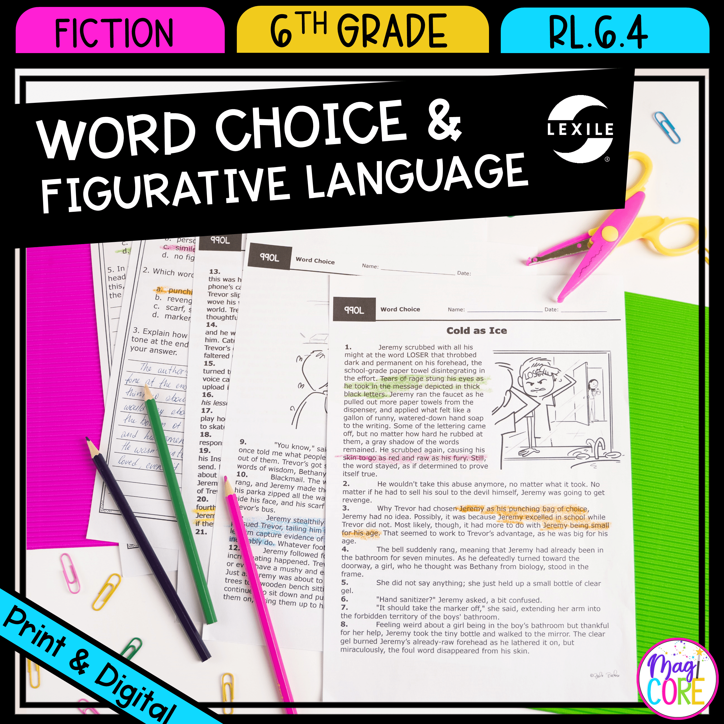 Word Choice U0026 Figurative Language 6th Grade RL 6 4 Reading Passages To RL6 4
