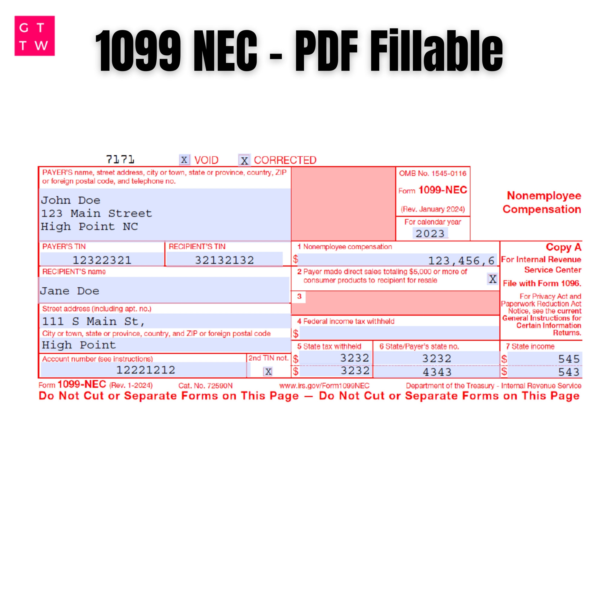 Printable 1099 Form 2025 Free