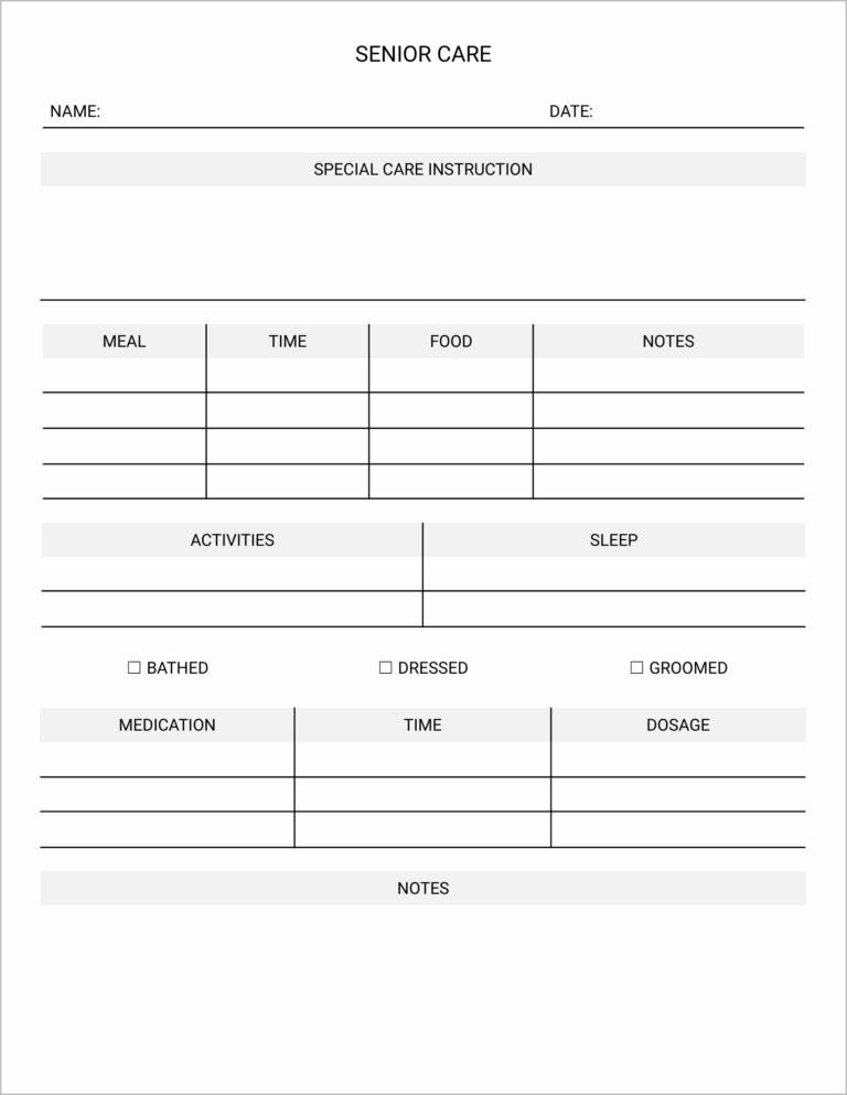 11 Must Have Free Caregiver Forms No Sign Up Required 