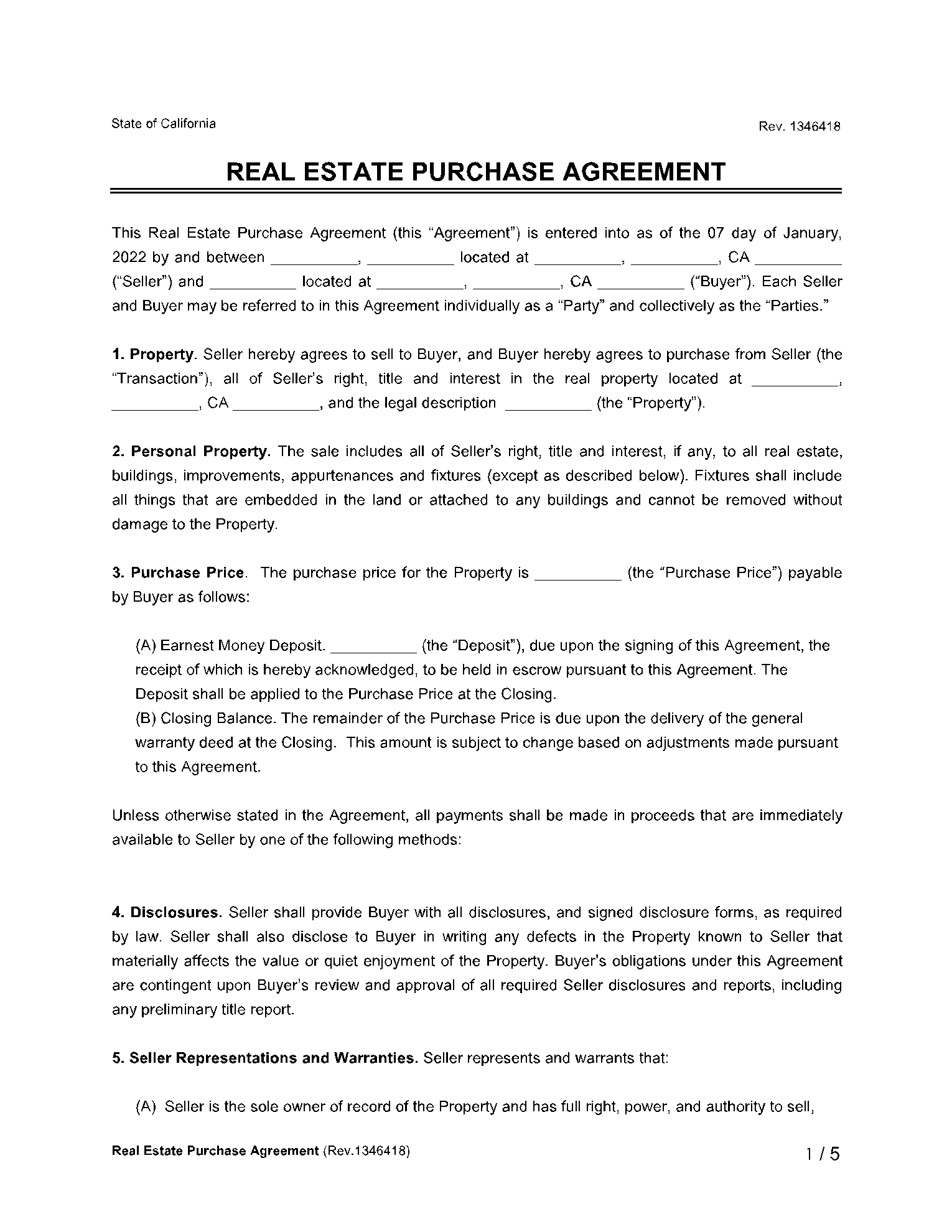 20 Free Real Estate Purchase Agreement Templates CocoSign