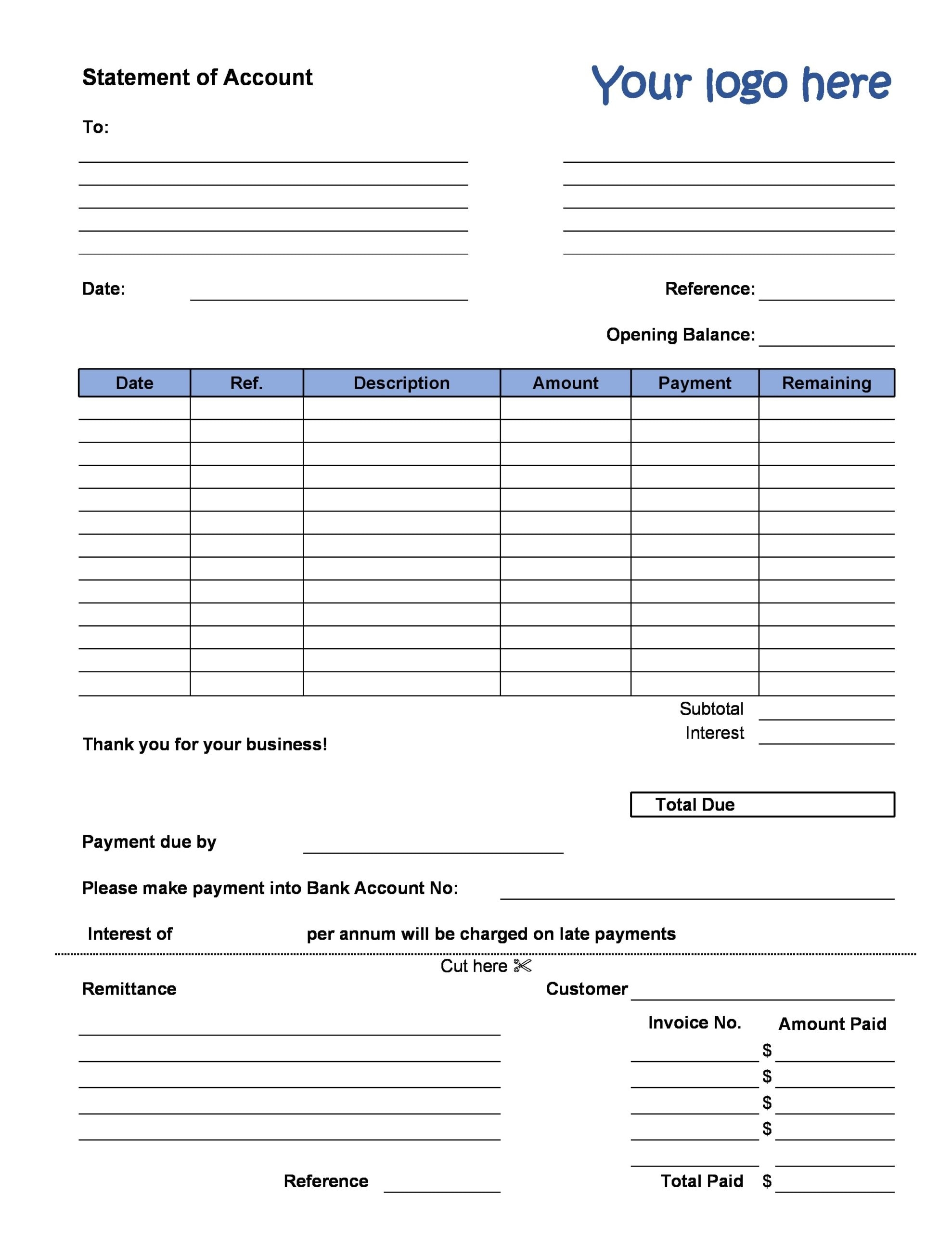 30 Account Statement Templates Free TemplateArchive