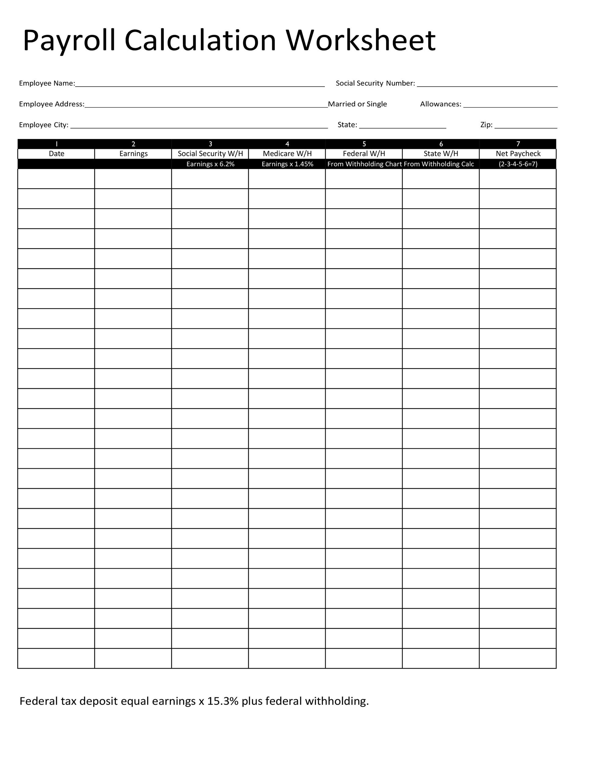 40 Free Payroll Templates U0026 Calculators TemplateLab