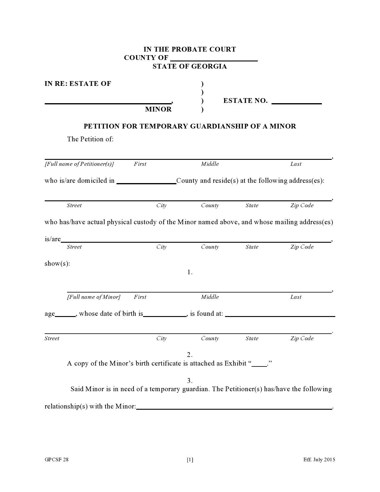 Free Printable Guardianship Forms Oklahoma