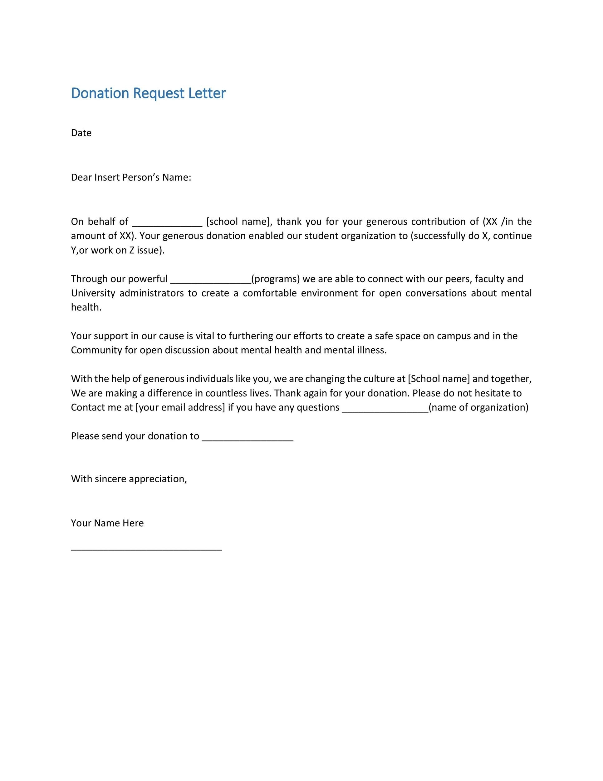 43 FREE Donation Request Letters U0026 Forms TemplateLab